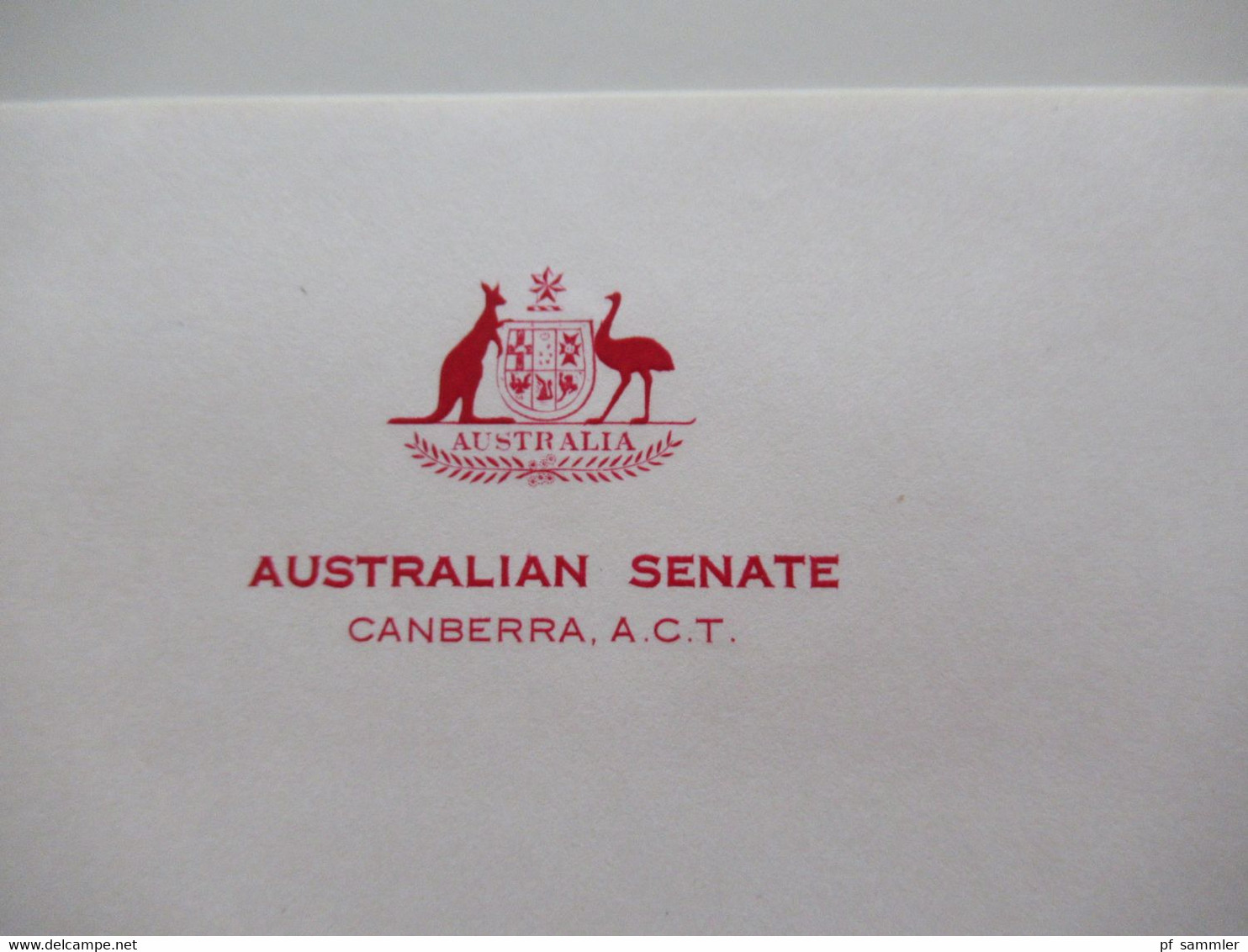 1980 Umschlag Australian Senate (Regierung) Mit Inhalt U. Original Unterschrift K.O. Bradshaw Acting Clerk Of The Senate - Covers & Documents