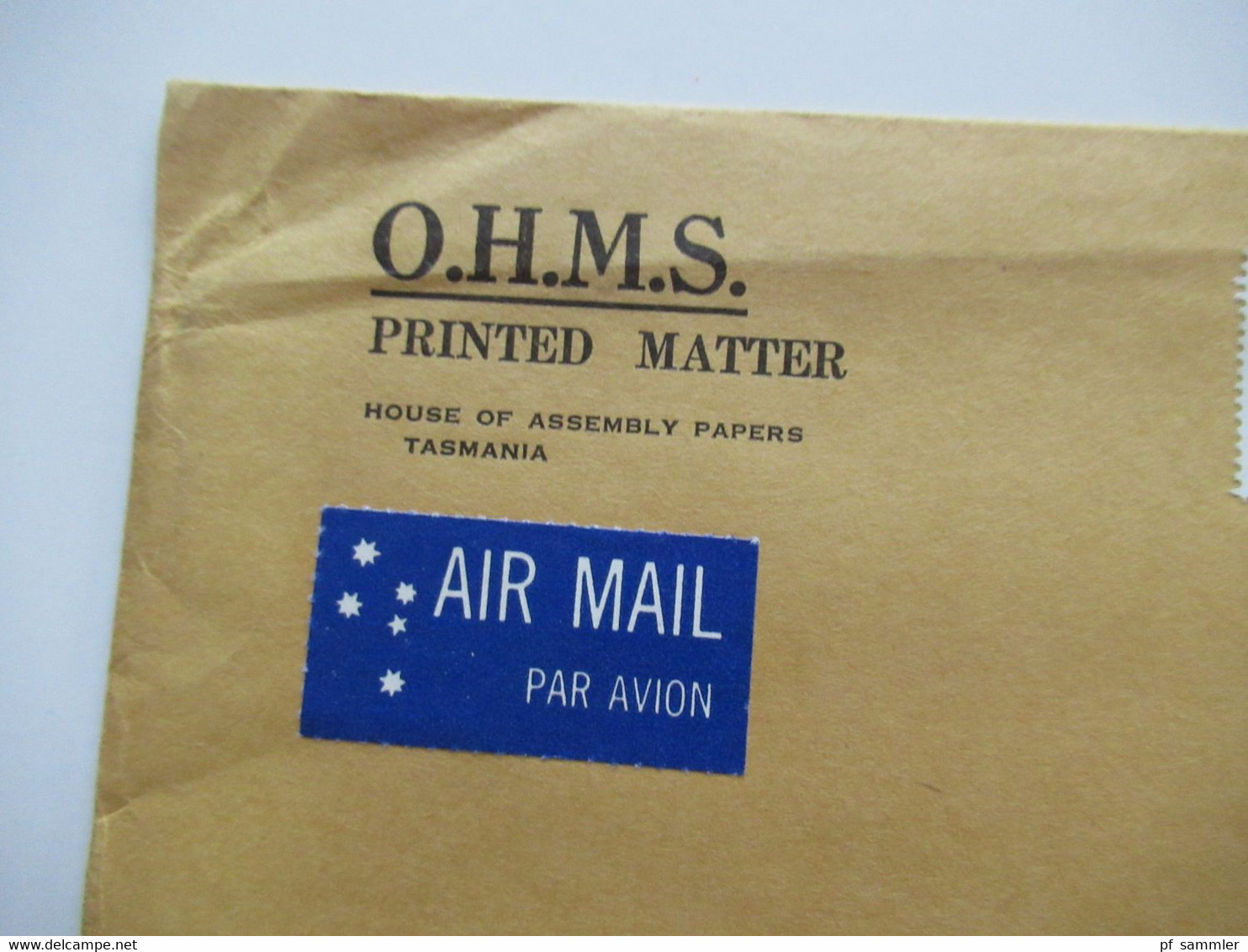 1980 Air Mail Nach Atlanta Umschlag OHMS Printed Matter House Of Assembly Papers Tasmania Inhalt Parliament House Hobart - Lettres & Documents