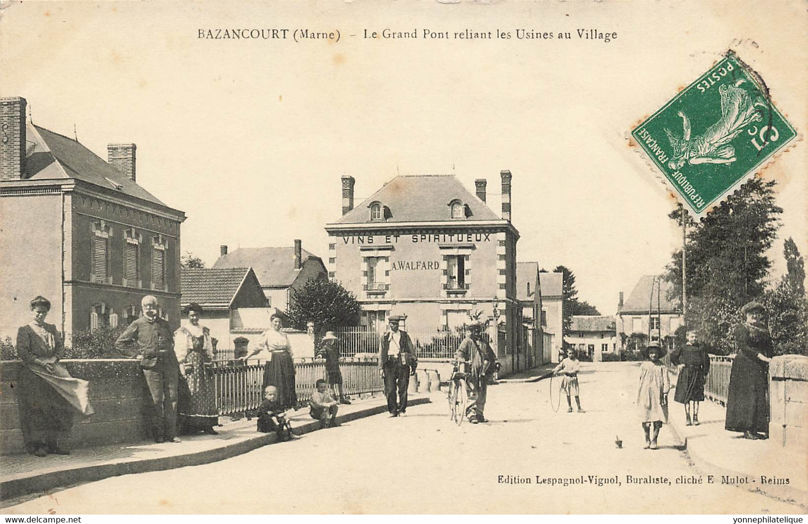 51 - MARNE - BAZANCOURT - Le Grand Pont Reliant Les Usines Au Village - étab. A.WALFARD (10228) - Bazancourt