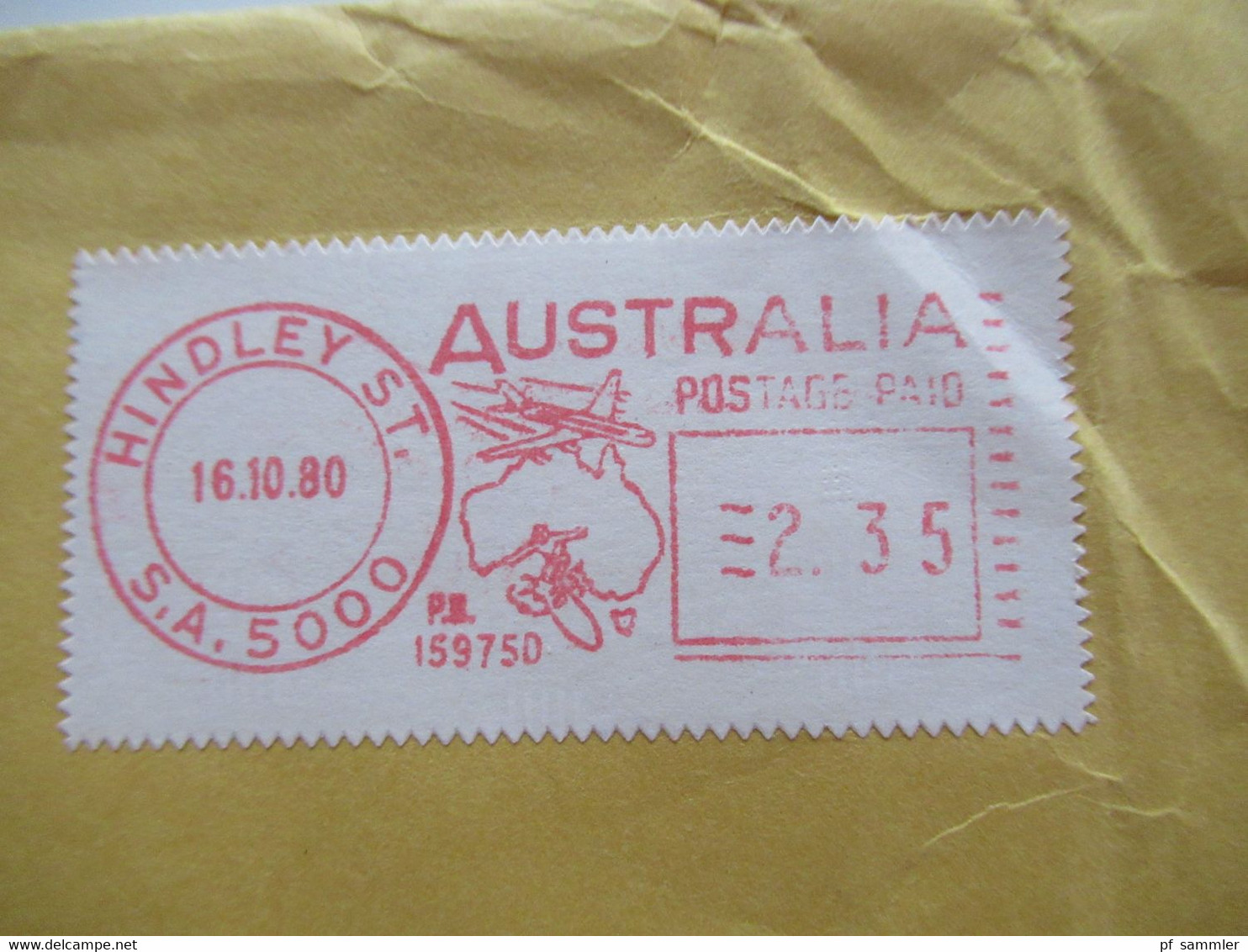 1980 Umschlag Mit Stempel House Of Assembly Adelaide 5000 Freistempel Aufkleber Hindley ST. Postage Paid - Brieven En Documenten