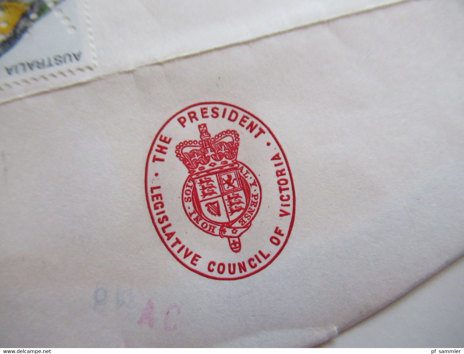 1980 Umschlag The President Legislative Council Of Victoria Marken Mit Lochung / Perfin VG Air Mail Nach Atlanta - Briefe U. Dokumente