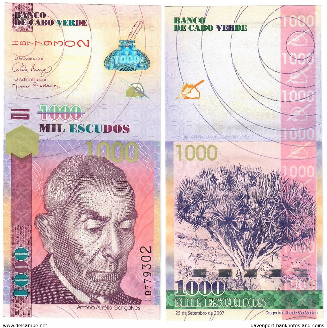 Cabo Verde (Cape Verde) 1000 Escudos 2007 UNC - Kaapverdische Eilanden