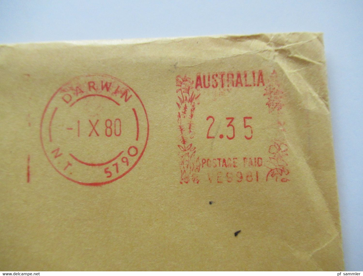 Australien 1980 Freistempel Darwin N.T. 5790 Postage Paid Air Mail Nach Atlanta USA Umschlag The Legislative Assembly - Briefe U. Dokumente