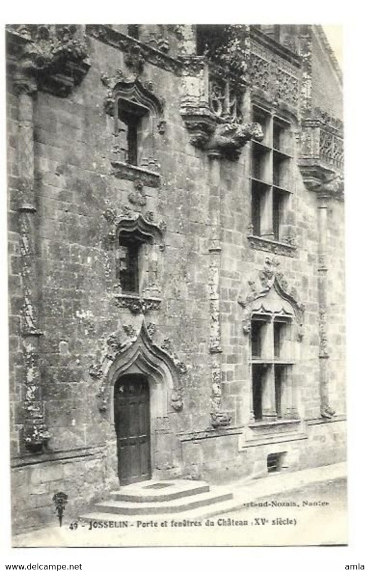 CP DEPT 56 JOSSELIN  PORTE ET FENETRE DU CHATEAU XV SIECLE - Josselin