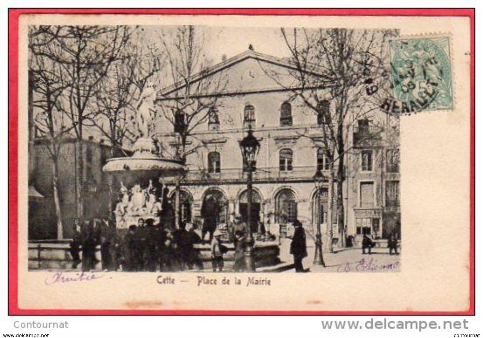 CPA 34 CETTE Sete Place De La Mairie - Précurseur - Paulhan