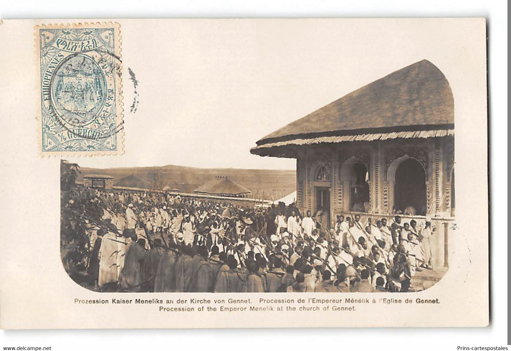 CPA 61 Abyssinie Carte Photo Procession De L'Empereur Menelik à L'église De Gennet - Ethiopia