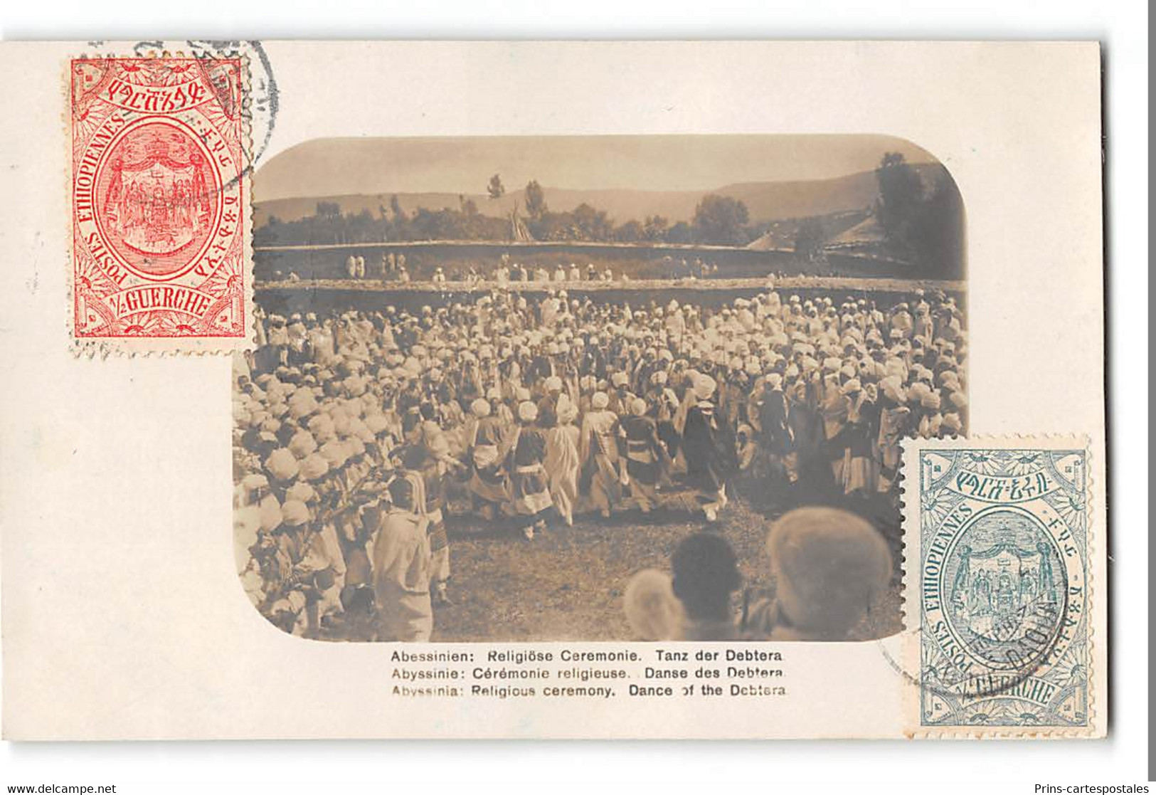 CPA 61 Abyssinie Carte Photo Ceremonie Religieuse Danse Des Debtera - Ethiopië