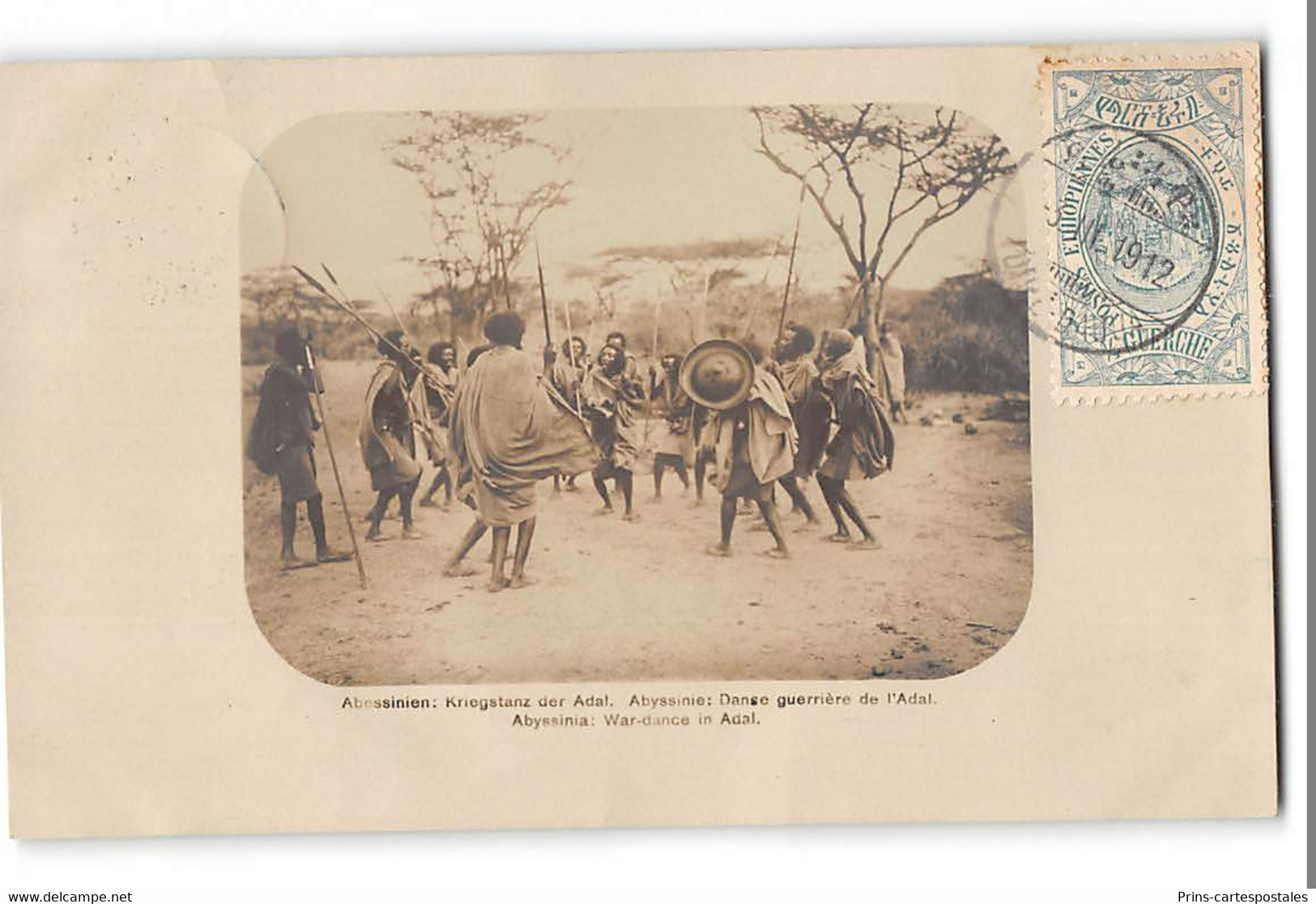 CPA 61 Abyssinie Carte Photo Danse De Guerriers De L'Adal - Ethiopie