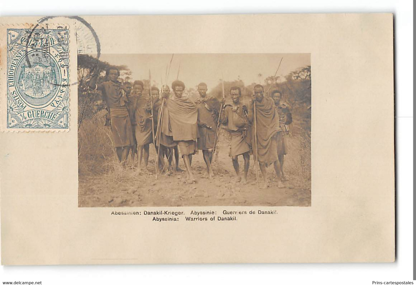 CPA 61 Abyssinie Carte Photo Guerriers Danakil - Äthiopien