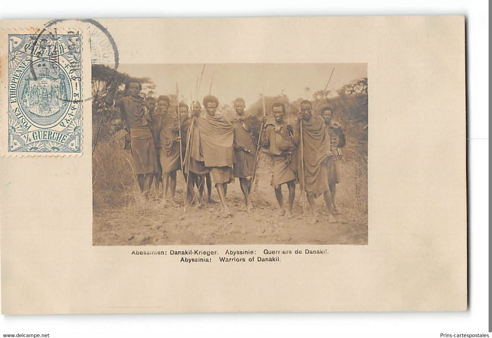 CPA 61 Abyssinie Carte Photo Guerriers Danakil - Etiopia