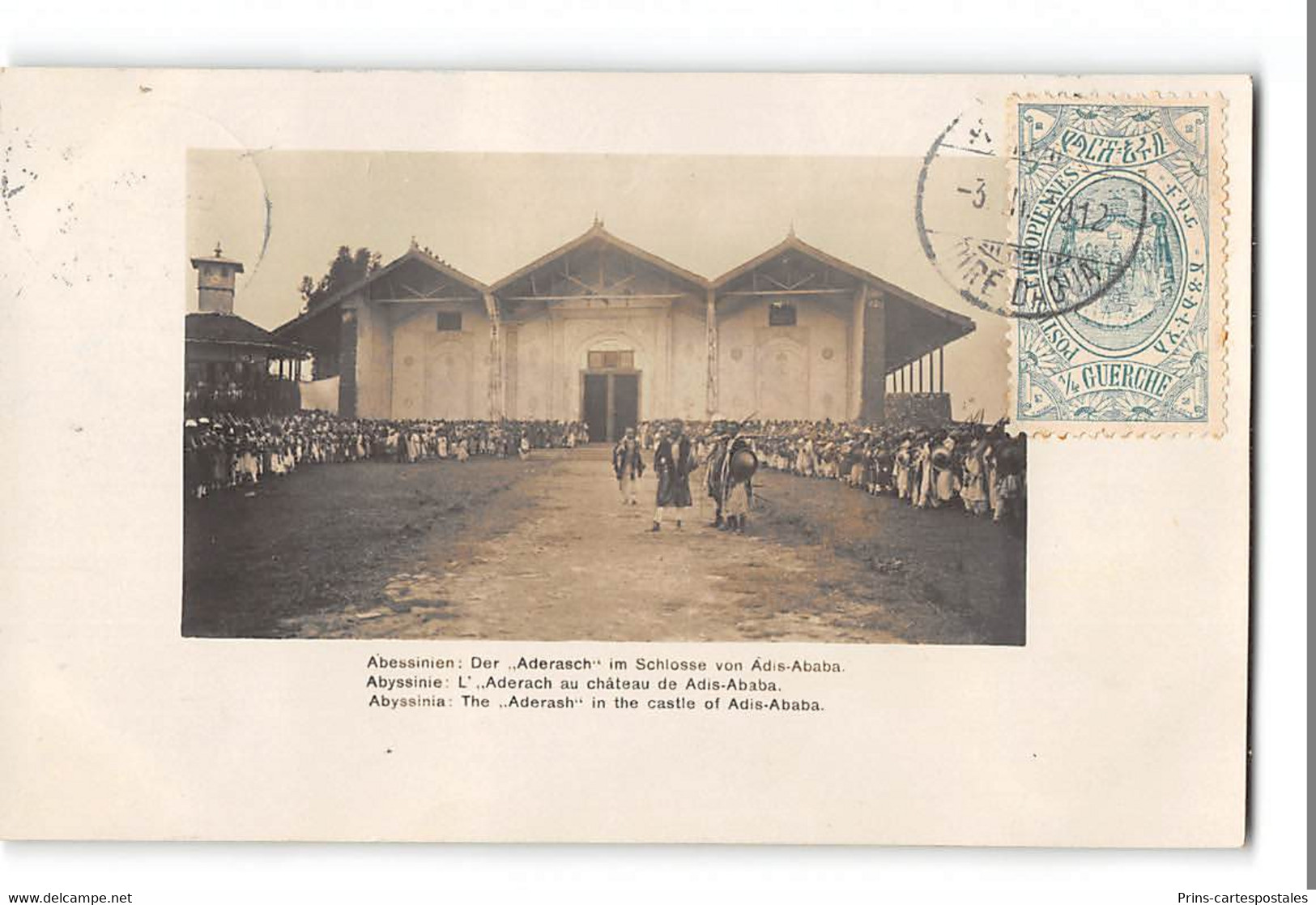 CPA 61 Abyssinie Carte Photo L'Aderach Au Chateau De Adis Ababa - Ethiopie