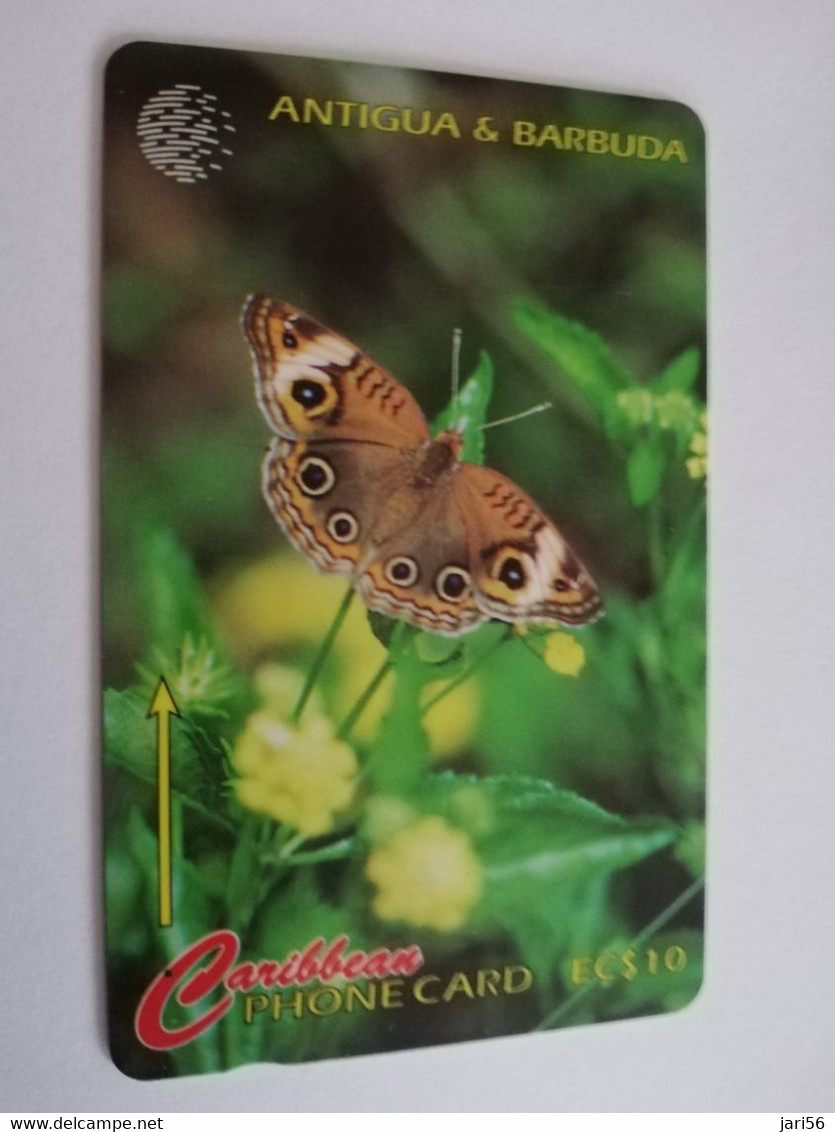ANTIGUA  $ 10,- GPT CARD 264CATB  BUTTERFLY    Fine Used Card  ** 8827 ** - Antigua And Barbuda