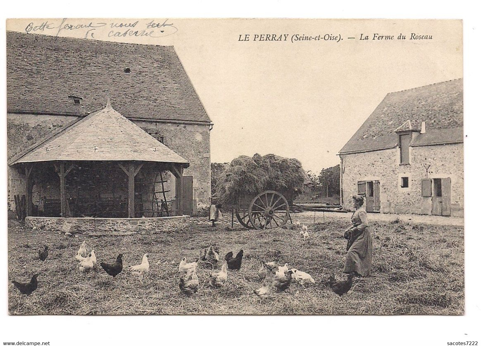 LE PERRAY FERME Du ROSEAU - POULES - Au Dos Cachet Service Aéronautique DCA Poste De RAMBOUILLET - - Le Perray En Yvelines