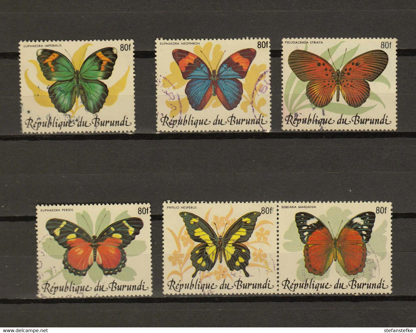 Burundi : Ocb Nr :  962C - 962H  (zie  Scan ) Butterflies RRR - Oblitérés