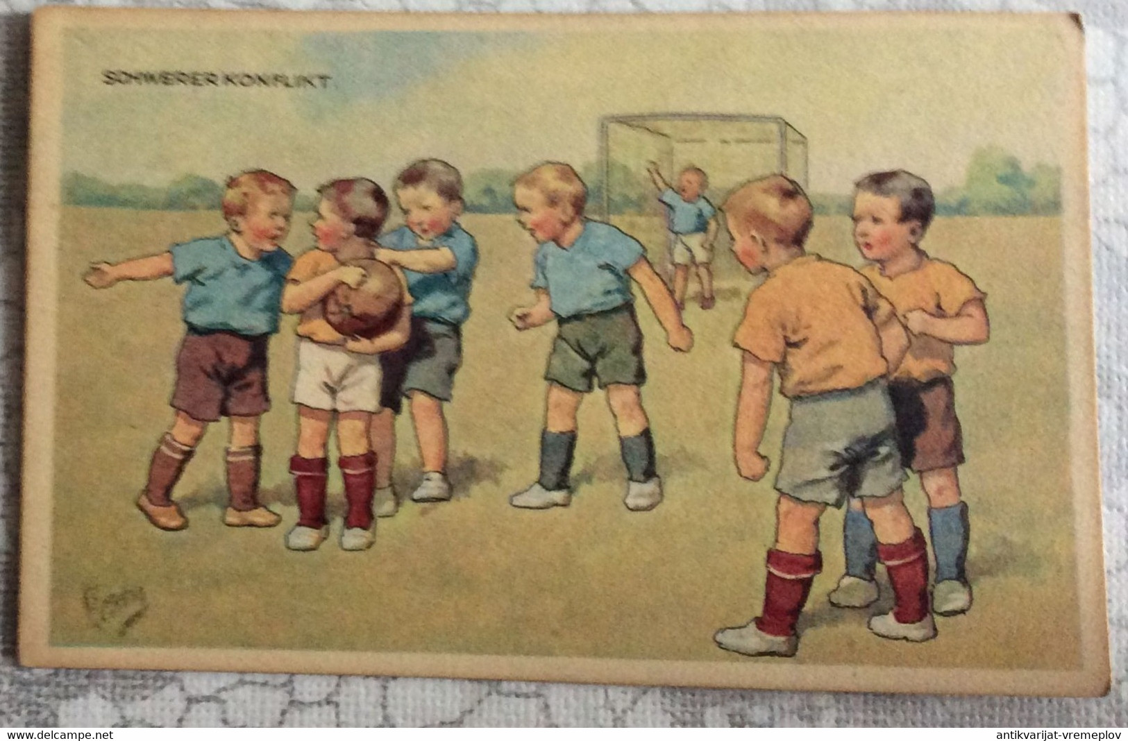 OLD POSTCARD Sports Soccer FOOTBALL Illustrators Signed Feiertag, Karl B.K.W.I. Nr.401-1. AK - Feiertag, Karl