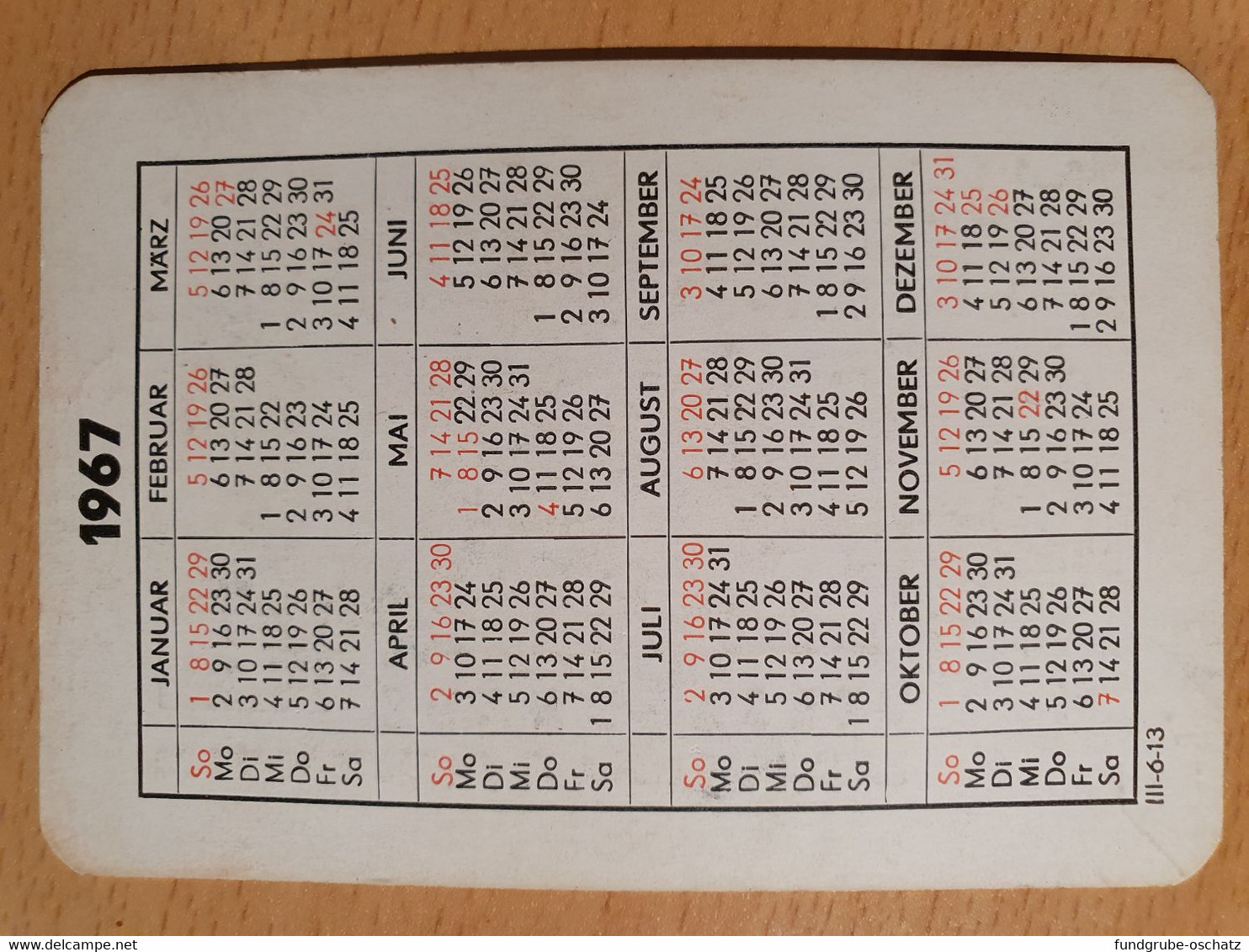 Pocket Calendar Taschenkalender DDR East Germany Konsument 1967 Versandhaus Karl Marx Stadt - Petit Format : 1961-70