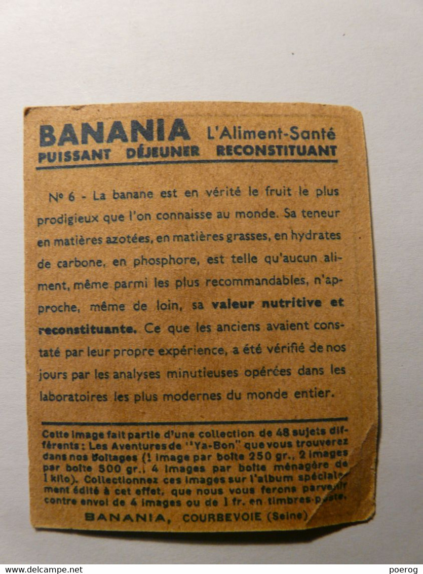 IMAGE BON POINT YABON BANANIA N°6 - VICA - CIRCA 1930 - 6cm X 7cm - Tirailleur Sénégalais Colonialisme Banane Microscope - Banania