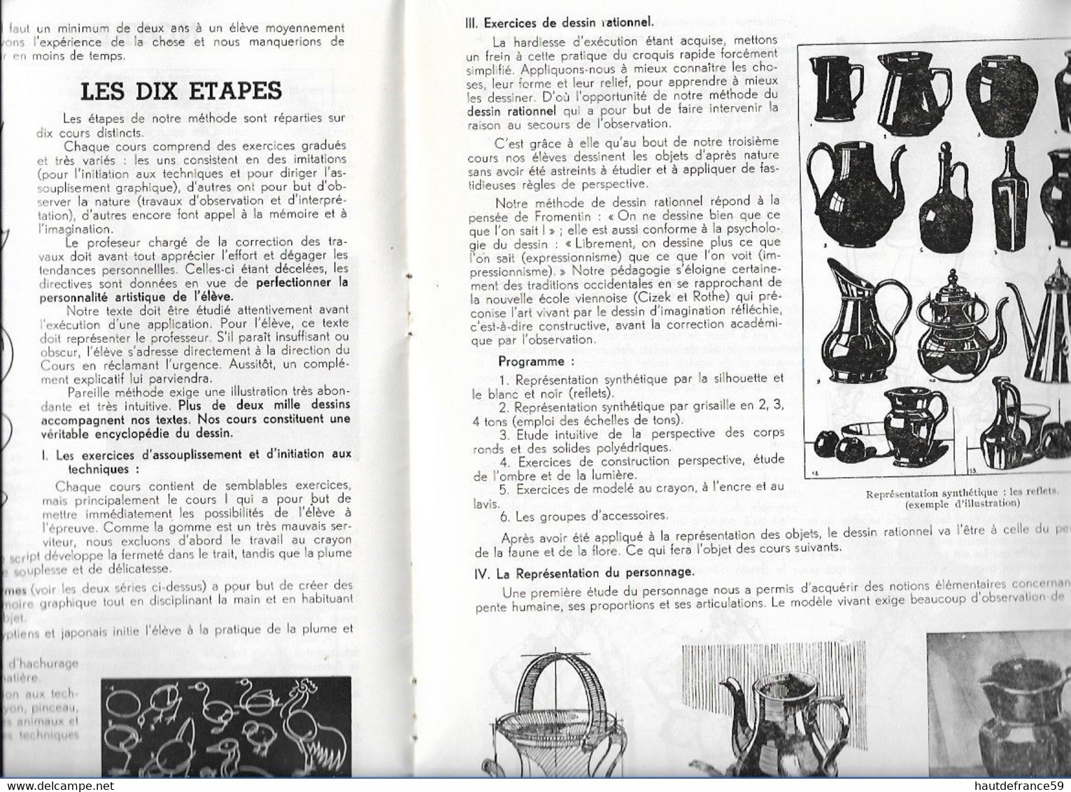 Nlle Méthode D Enseignement Dessin COURS STUDIO  1948 Dr Liénaux La Louvière Belgique Programme Org .....croquis Dessins - Other Plans