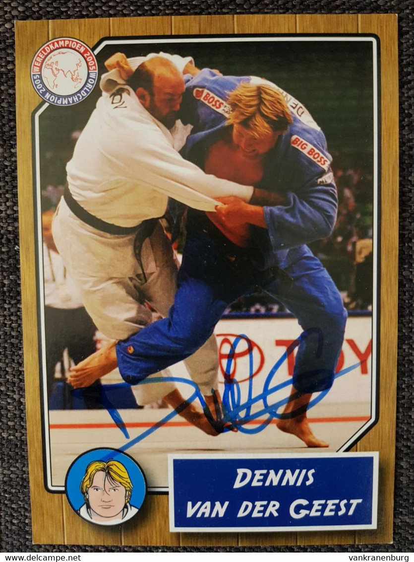 Kaart Dennis Van Der Geest - Judo - Netherlands - Original Signed - BRONZE Olympics - Martiaux