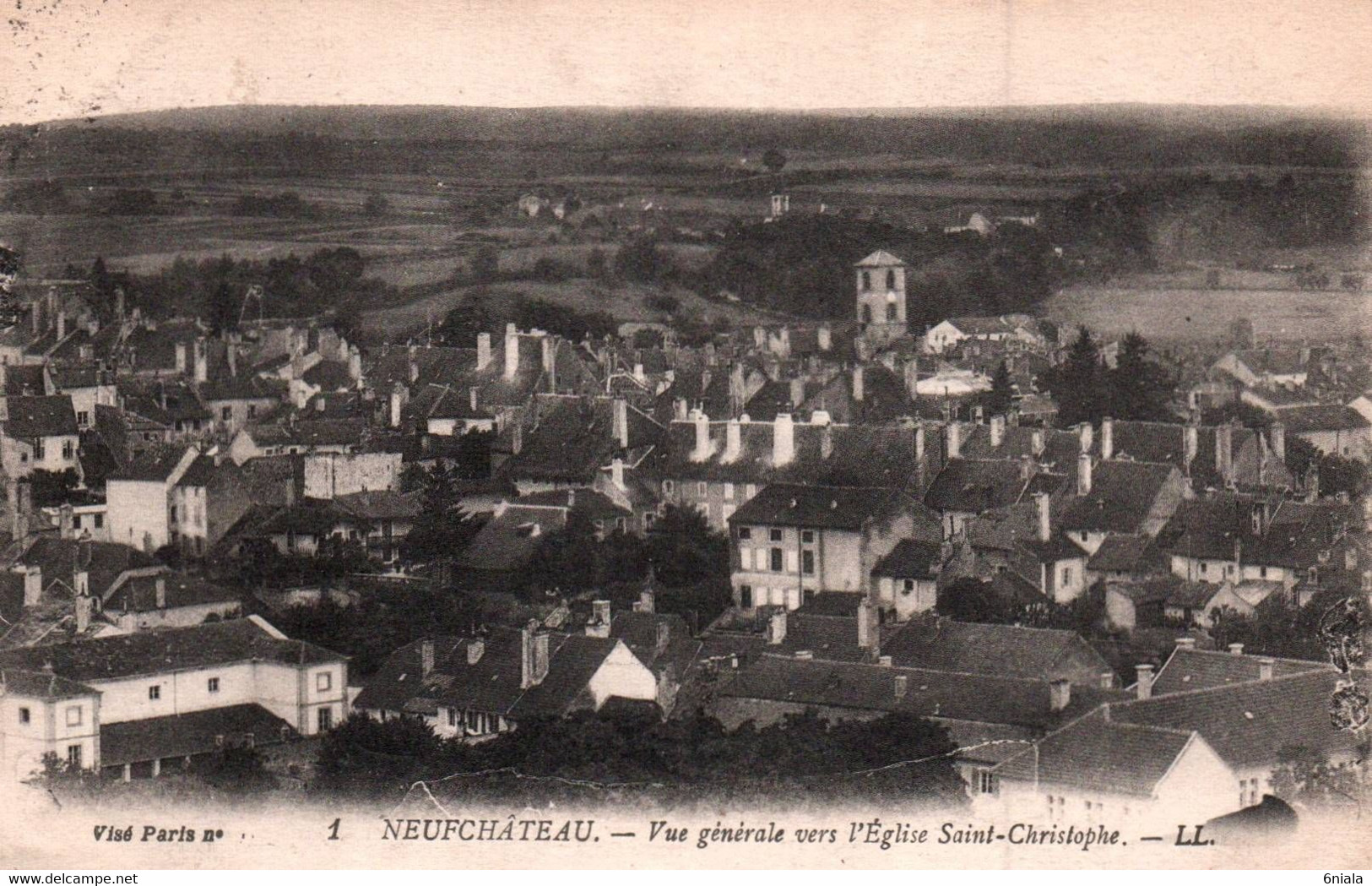9116  NEUFCHATEAU  Vue Générale Vers L'Eglise Saint Christophe     ( Recto-verso) 88 Vosges - Neufchateau