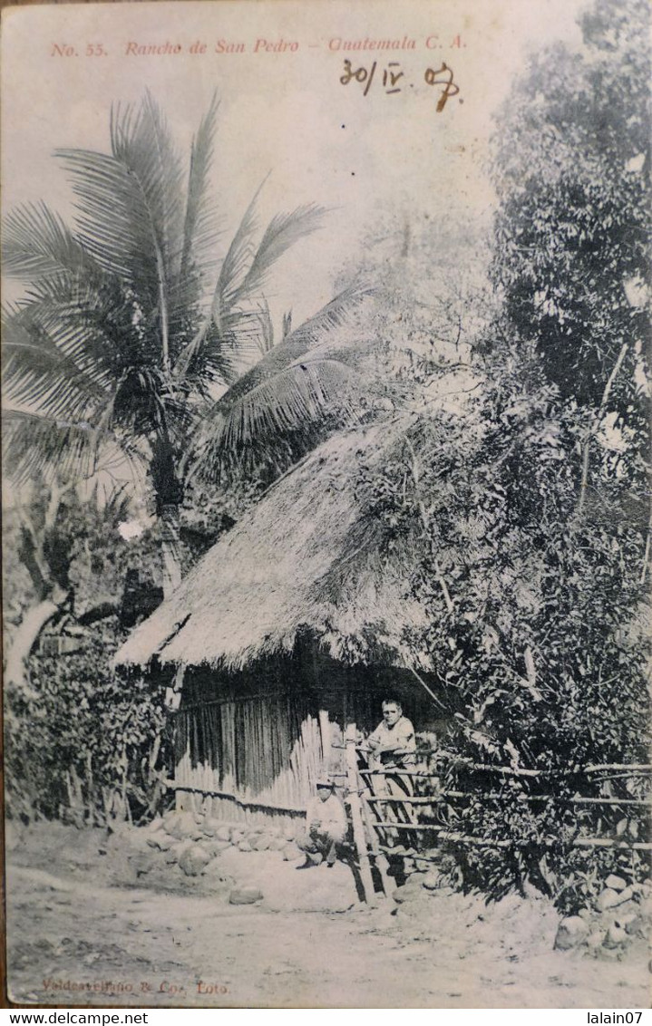 C. P. A. : GUATEMALA : Rancho De SAN PEDRO, 2 Sellos, En 1907 - Guatemala