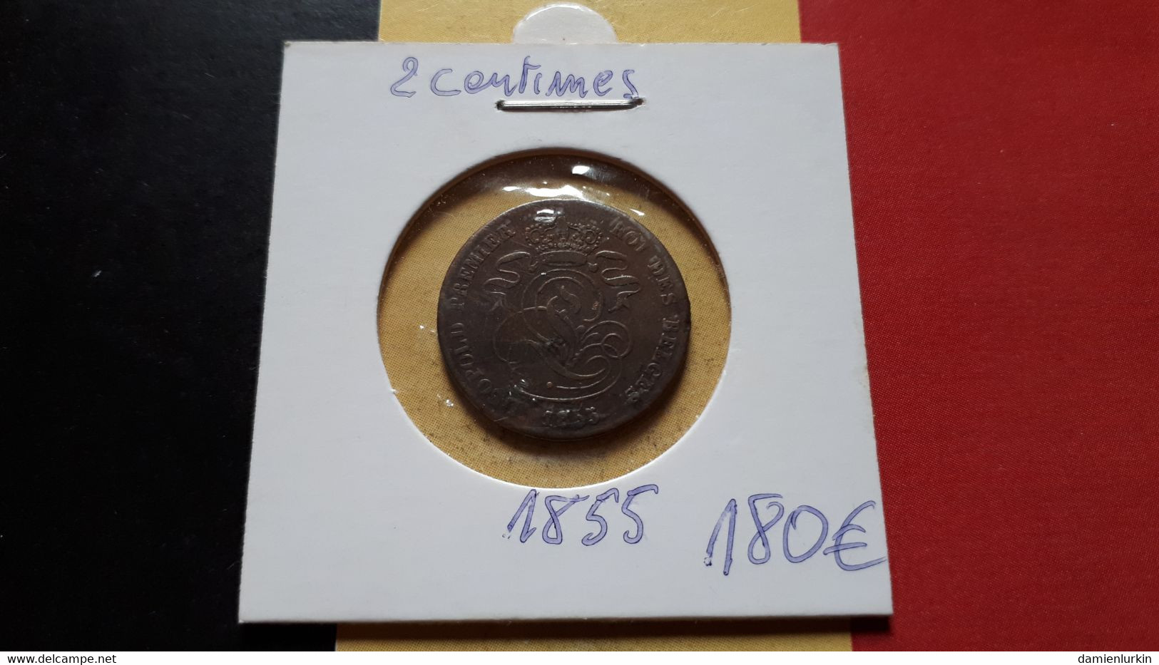 BELGIQUE LEOPOLD IER RARE ET TRES BELLE 2 CENTIMES 1855 PRIX DEPART START 180€ COTE 100-300-900-1800€ !!! - 2 Cent