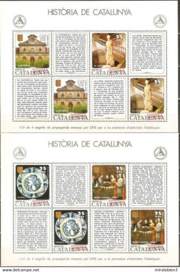 ESPAÑA 2 HOJITAS HISTORIA DE CATALUNYA NUEVAS EDICION MUESTRA - Feuillets Souvenir
