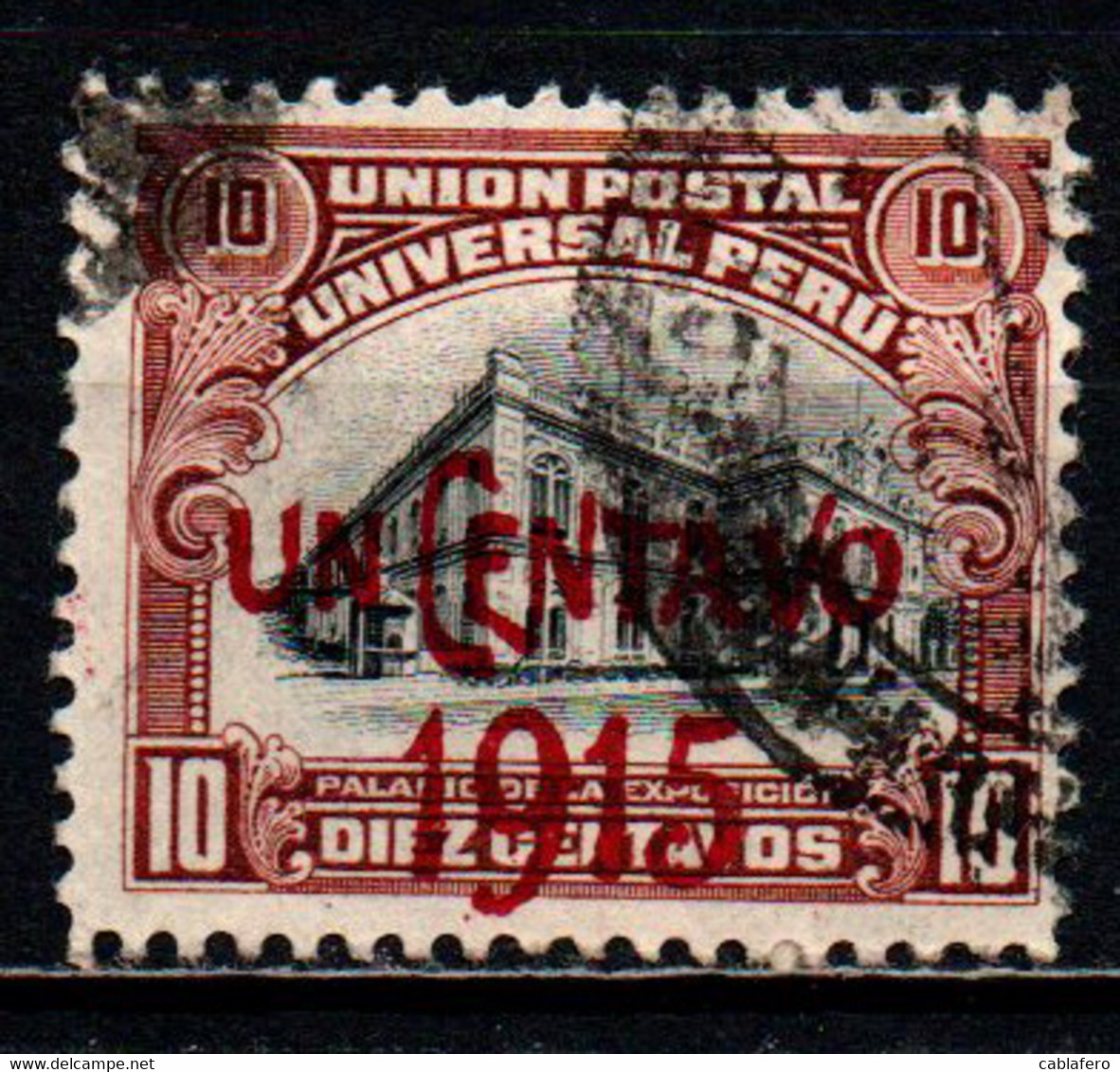 PERU' - 1915 - Stamp Of 1899-1908 Surcharged In Red - USATO - Peru