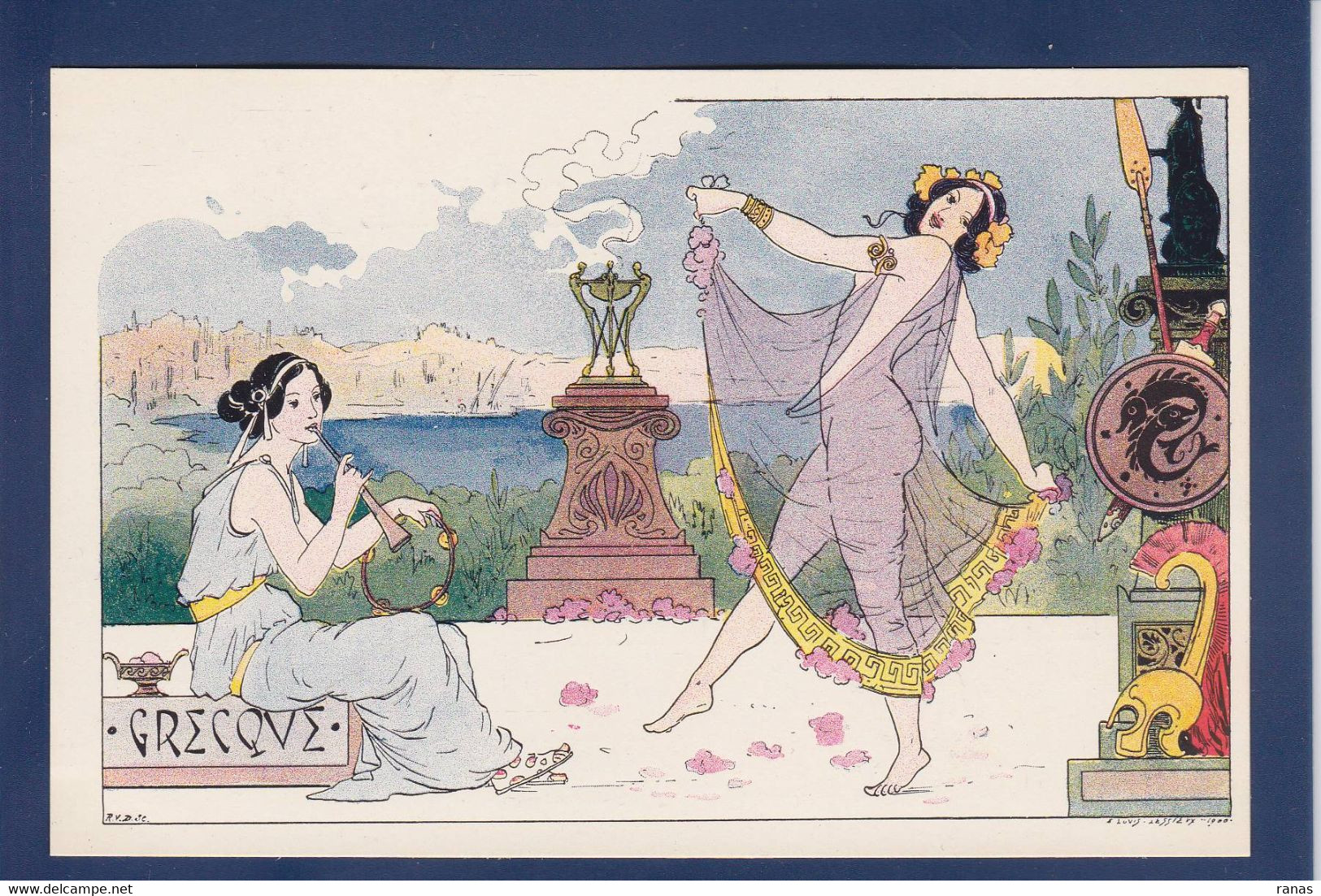 CPA Lessieux Art Nouveau Femme Women Non Circulé Série La Danse état LUXE Grèce - Lessieux