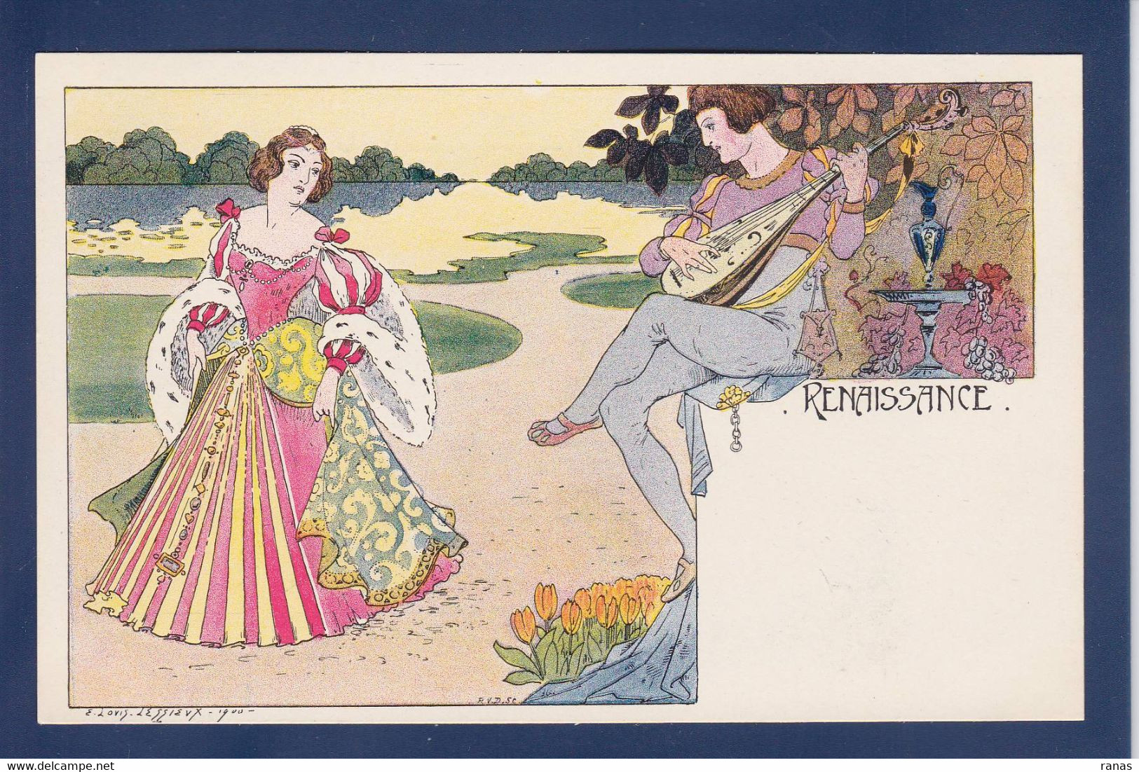 CPA Lessieux Art Nouveau Femme Women Non Circulé Série La Danse état LUXE - Lessieux