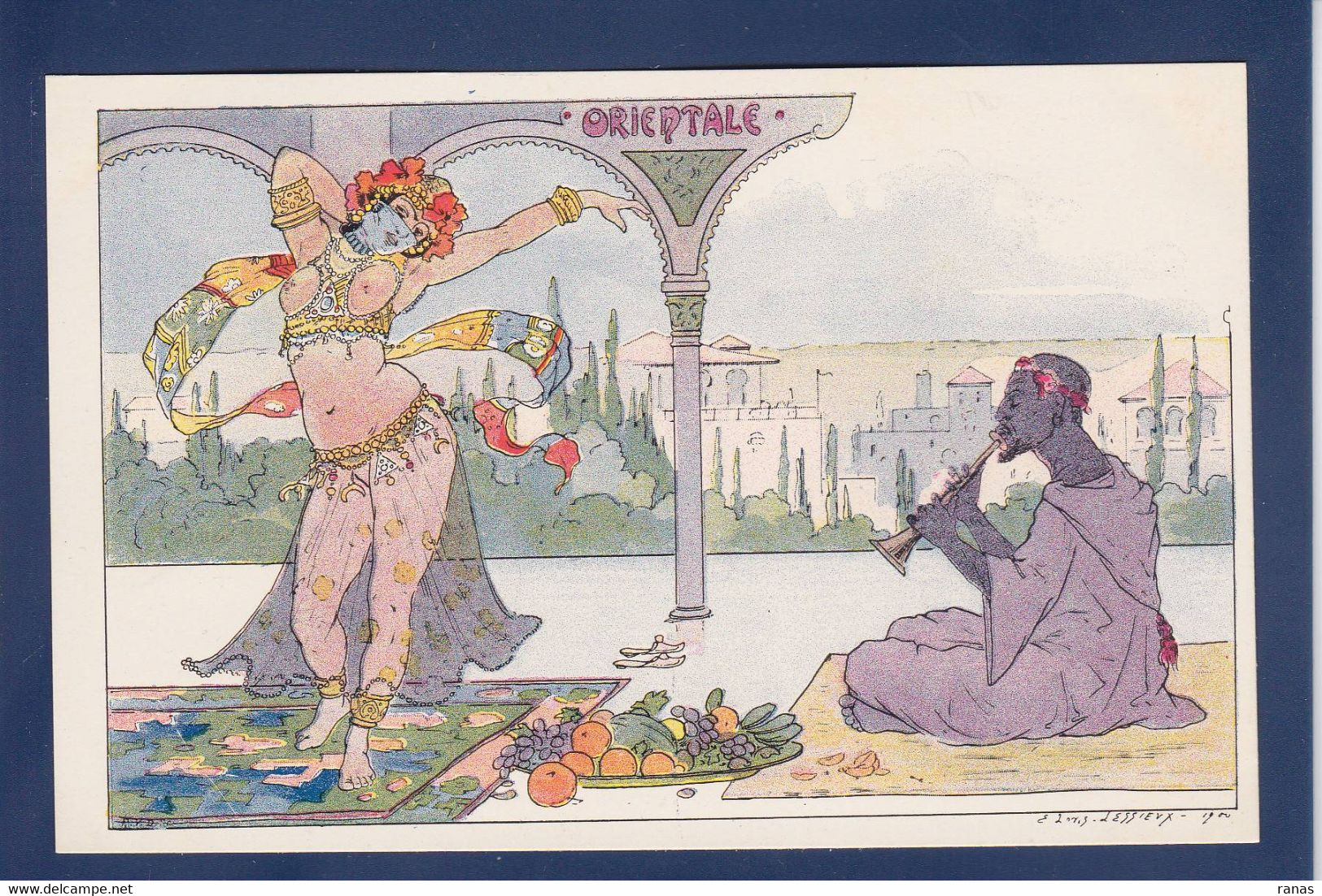 CPA Lessieux Art Nouveau Femme Women Non Circulé Série La Danse état LUXE - Lessieux