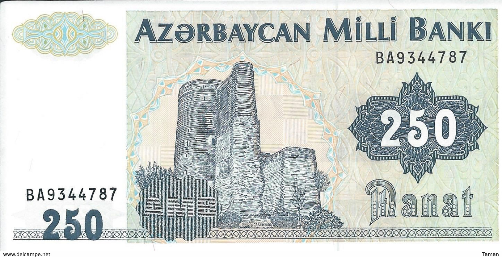 AZERBAÏDJAN    -   250 Manat  Nd(1992)    -- UNC -- - Azerbaïdjan