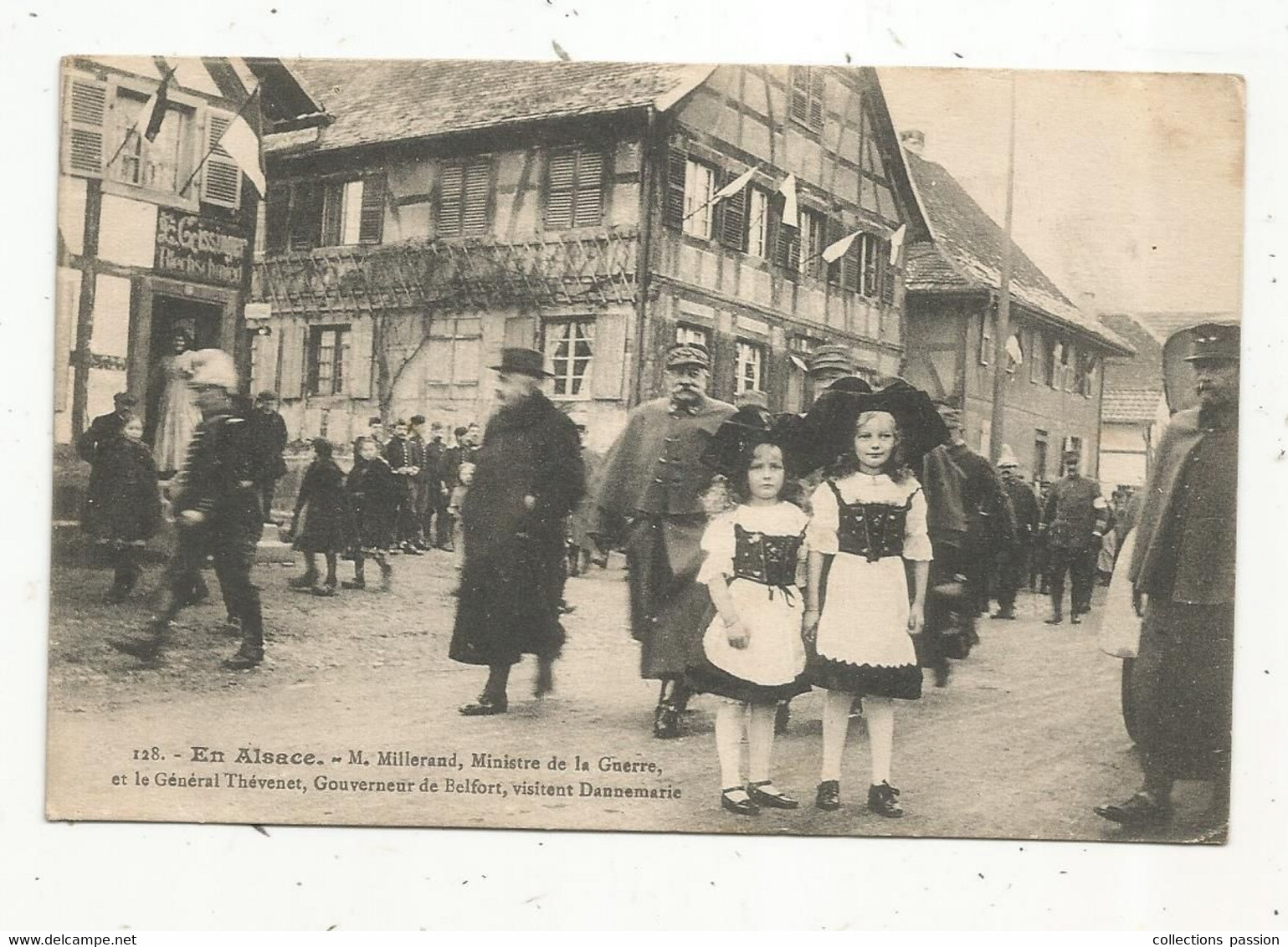 Cp , Célébrités,  M. Millerand, Ministre De La Guerre, Le Général Thévenet, Gouverneur BELFORT, Visitent DANNEMARIE, 68 - Dannemarie