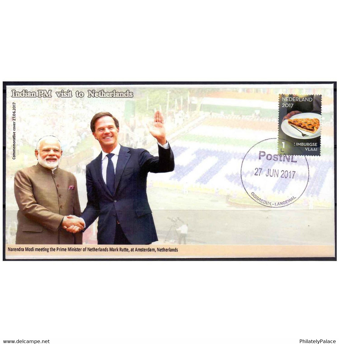 Netherlands 2017 Prime Minister Narendra Modi India PM Visit To Netherlands PM Mark Rutte,  Amsterdam Special Cover(**) - Lettres & Documents