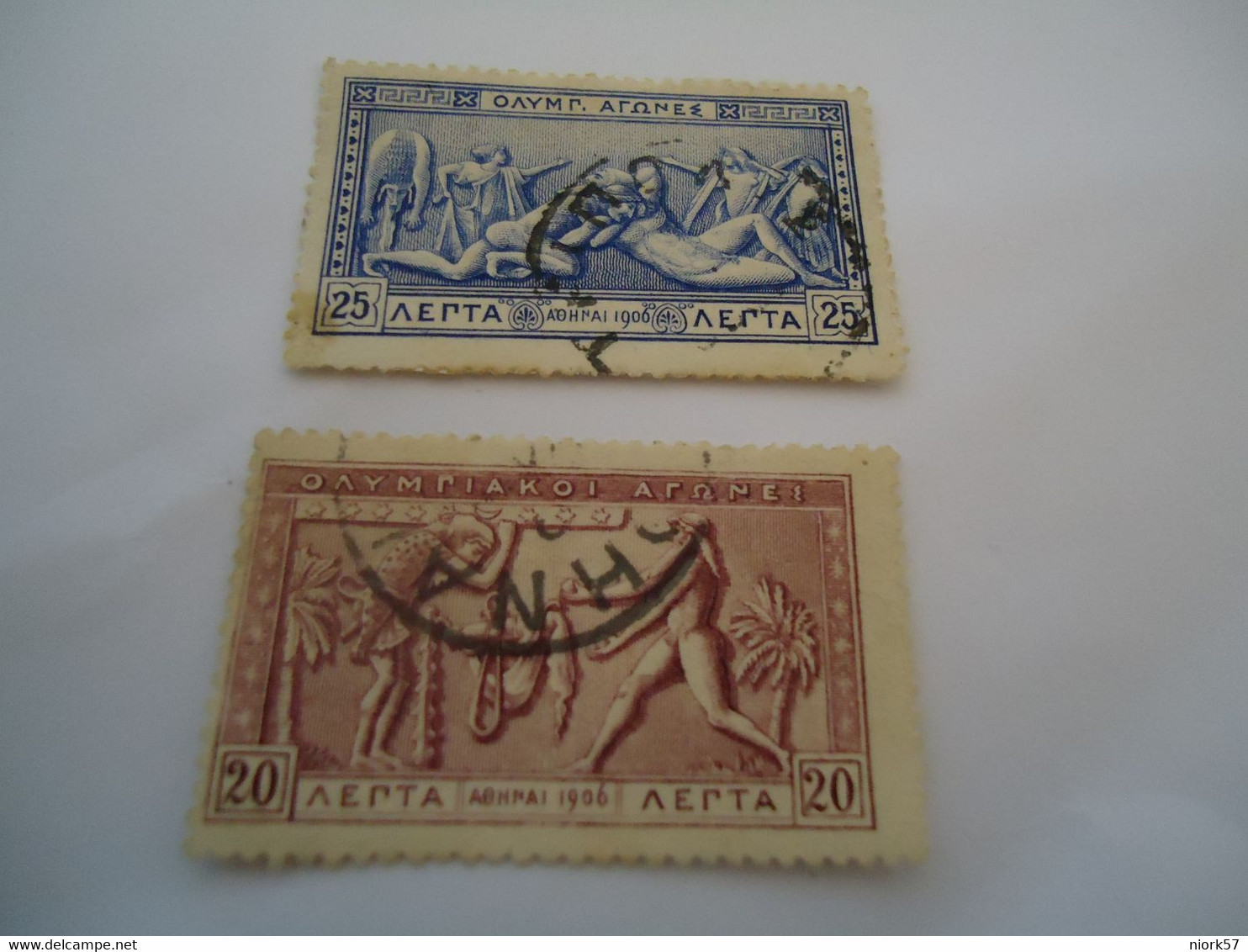 GREECE  USED STAMPS  2  ΑΤΗΕΝΣ   OLYMPIC GAMES  1896 - Used Stamps