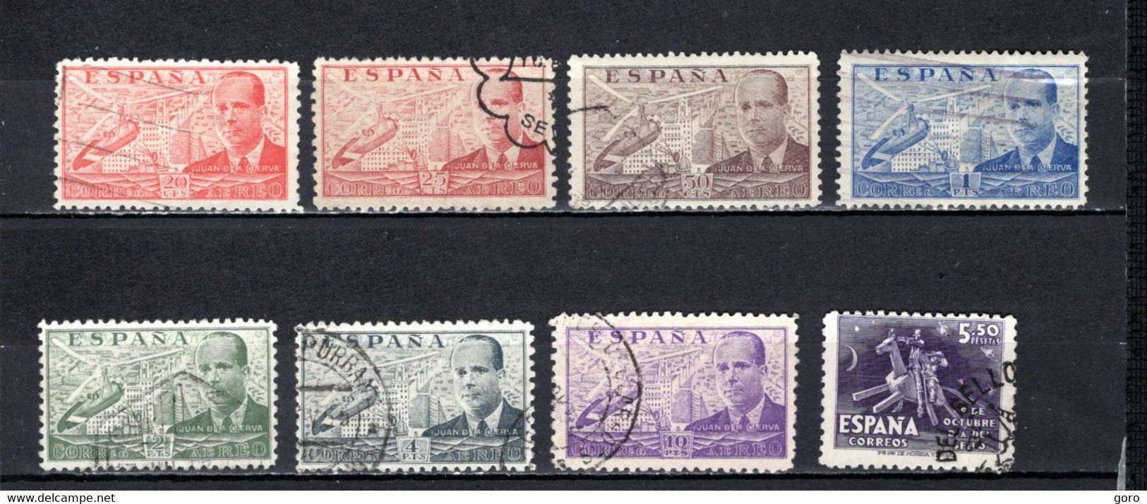 España   1941-47  .-   Y&T Nº    217/218-220/223A-235   Aéreo - Used Stamps