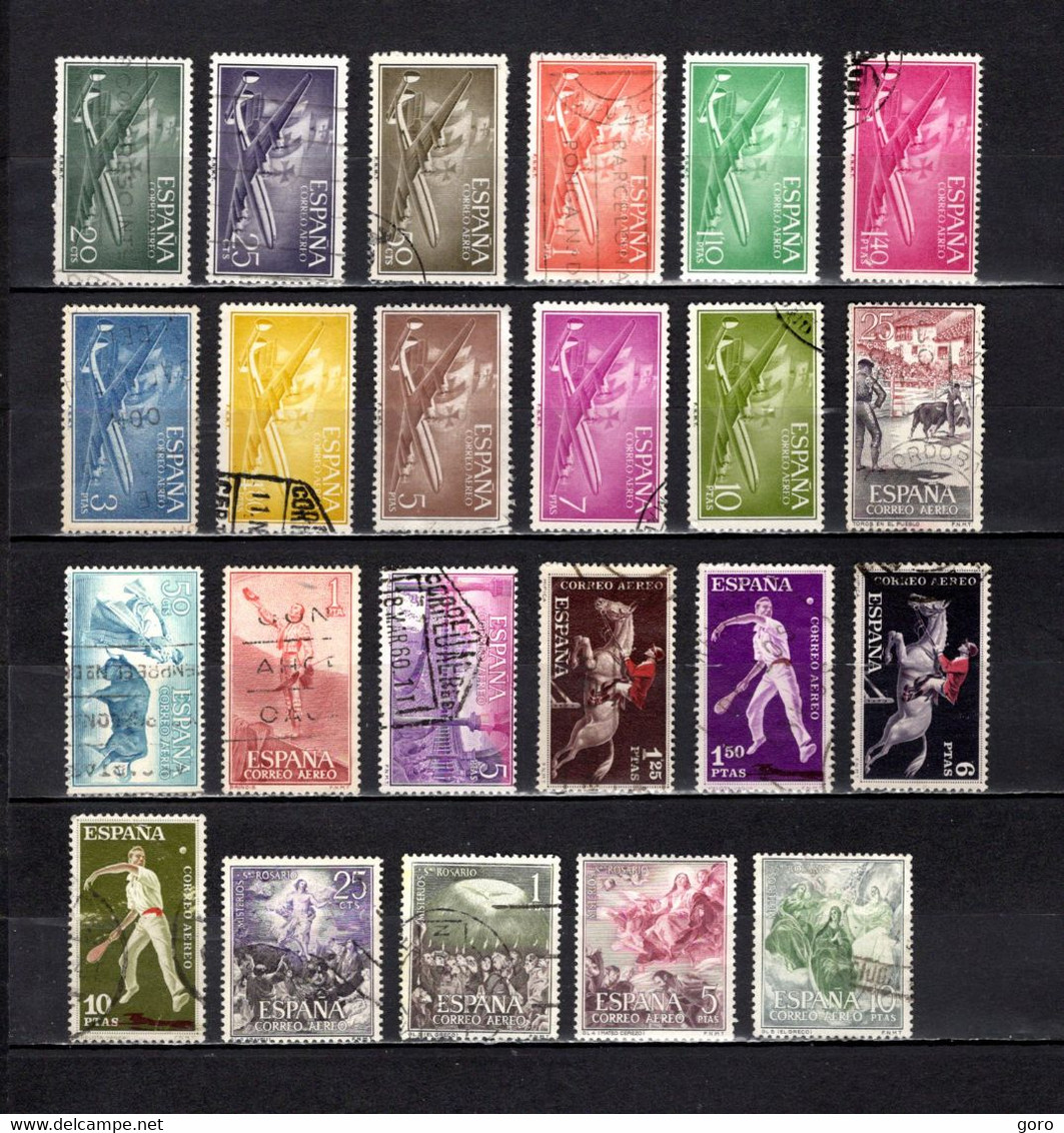 España   1955-62  .-   Y&T Nº    266/276-278/281-286/289-290/293   Aéreo - Used Stamps