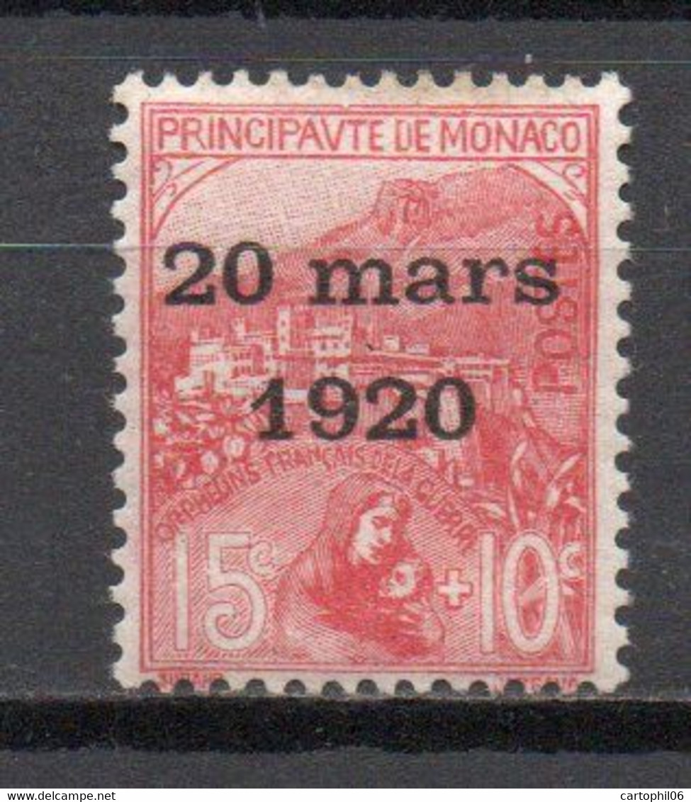 - MONACO N° 39 Neuf * MH - 15 C. + 10 C. Rose Mariage Princesse Charlotte 20 Mars 1920 - Cote 35,00 € - - Ungebraucht