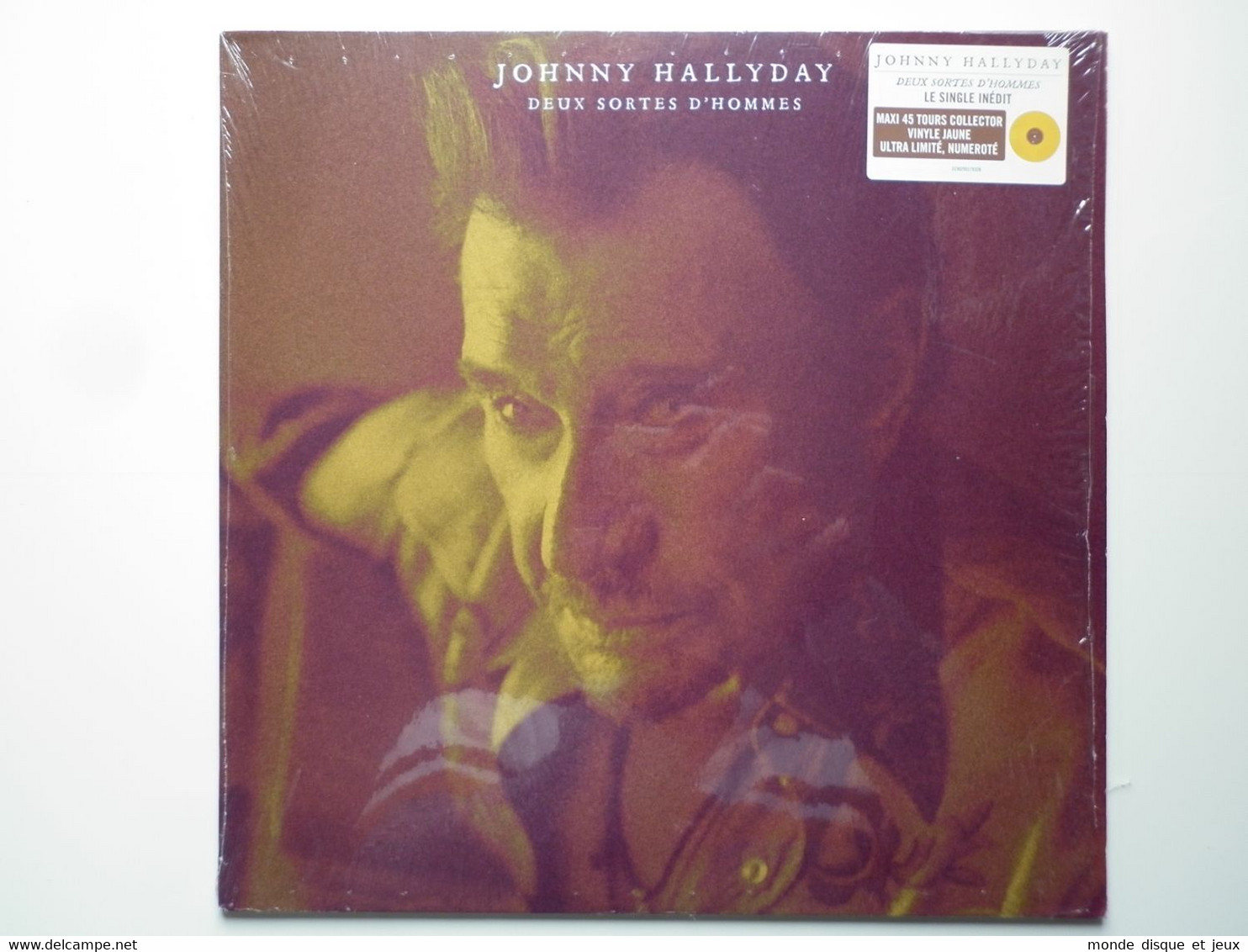 Johnny Hallyday Maxi 45Tours Vinyle Deux Sortes D'Hommes/Tes Tendres Années (Live) Vinyle Jaune - 45 T - Maxi-Single