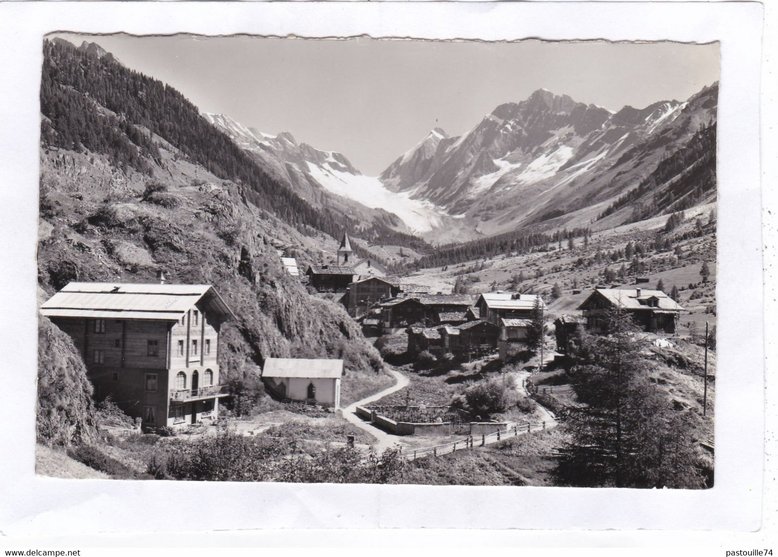 CPSM :  14 X 9  -  Blatten  Im  Lötschental  Mit  Gasthaus  Breithorn, Langgletscher - Blatten