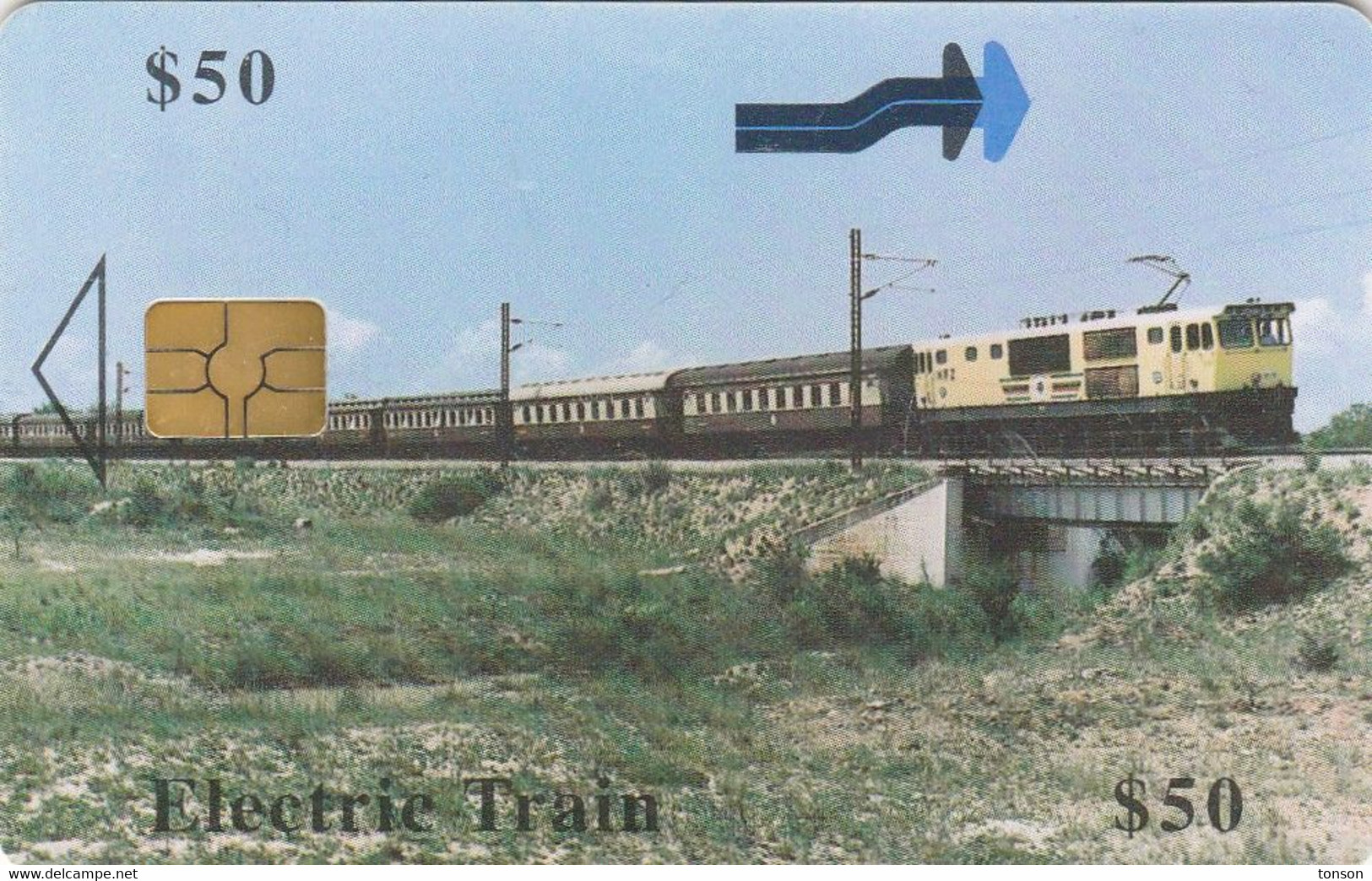 Zimbabwe, ZIM-29, $50, Electric Train, 2 Scans. - Simbabwe