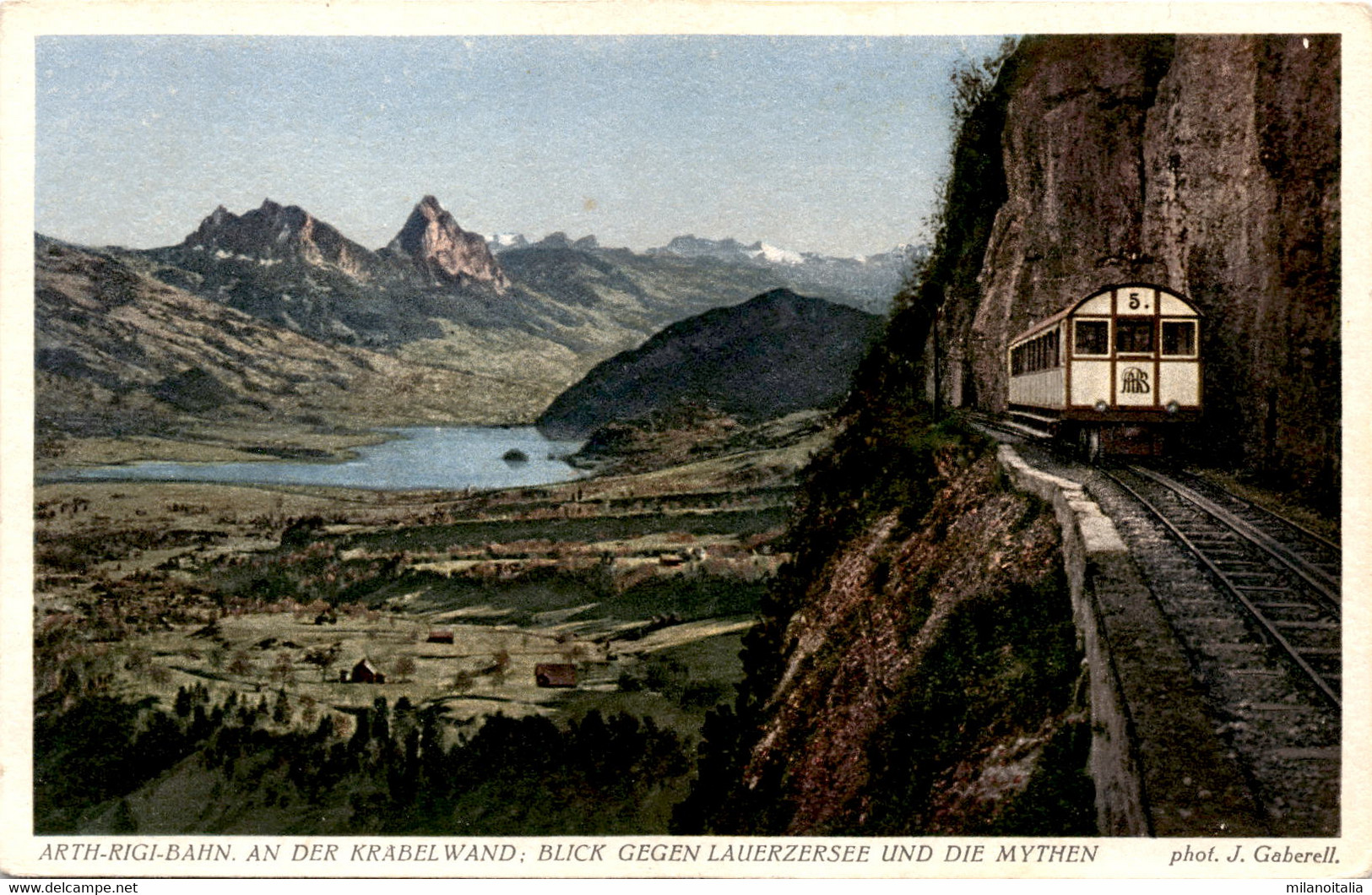 Arth-Rigi-Bahn - An Der Kräbelwand: Blick Gegen Lauerzersee Un Die Mythen (8083) - Lauerz