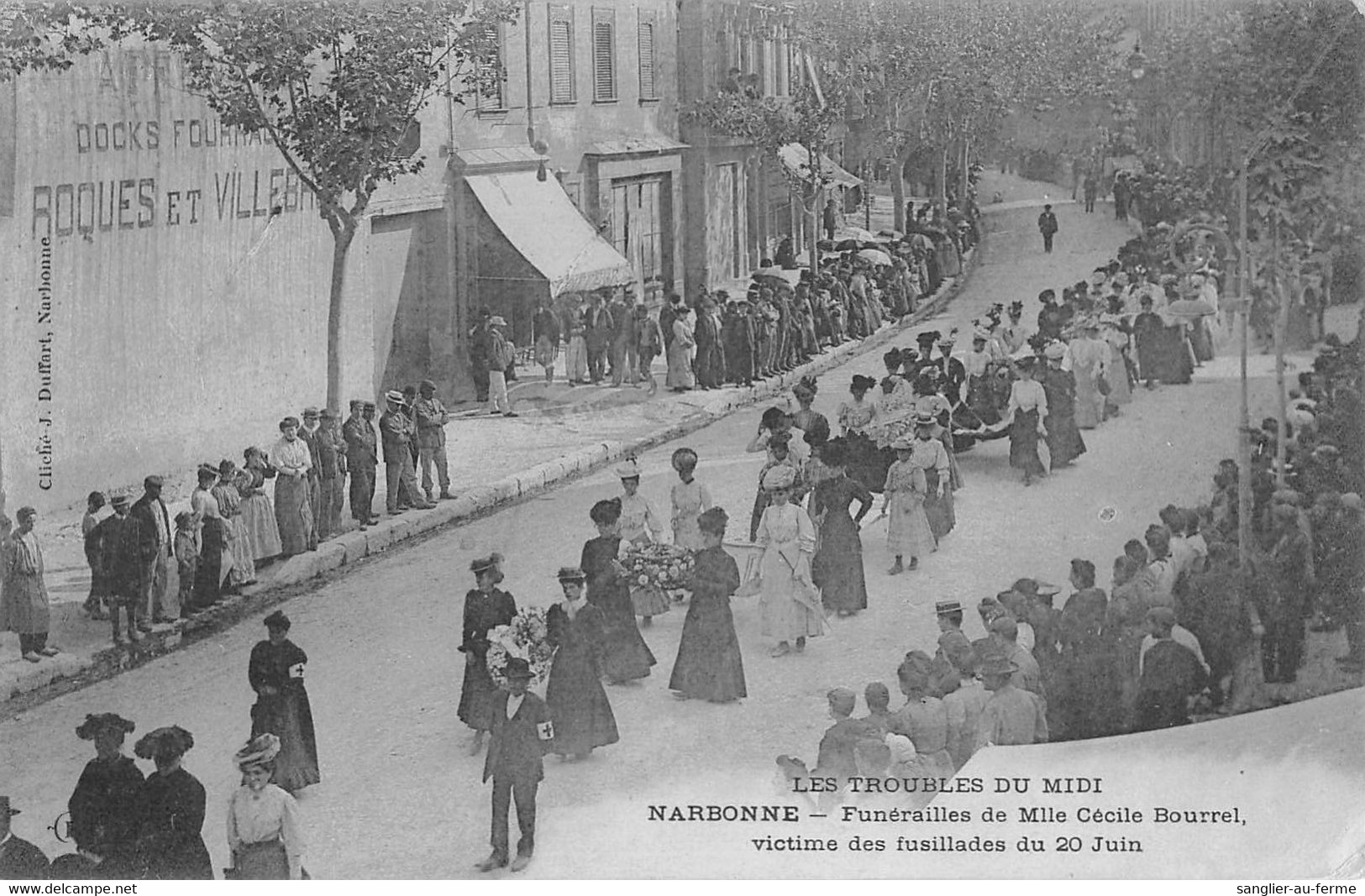 CPA 11 NARBONNE LES TROUBLES DU MIDI FUNERAILLES DE CECILE BOURREL - Narbonne