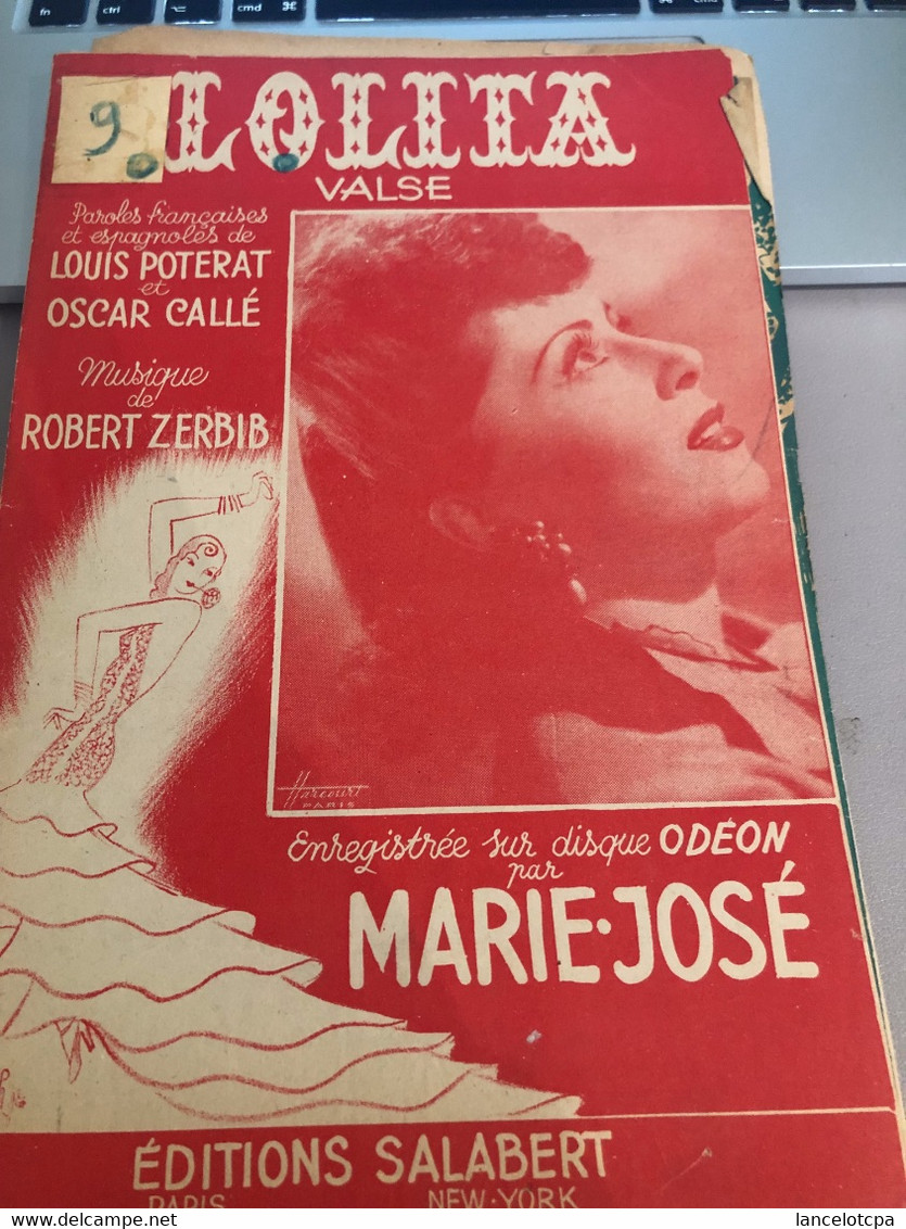 PARTITION ANCIENNE / LOLITA - MARIE JOSE - Partitions Musicales Anciennes