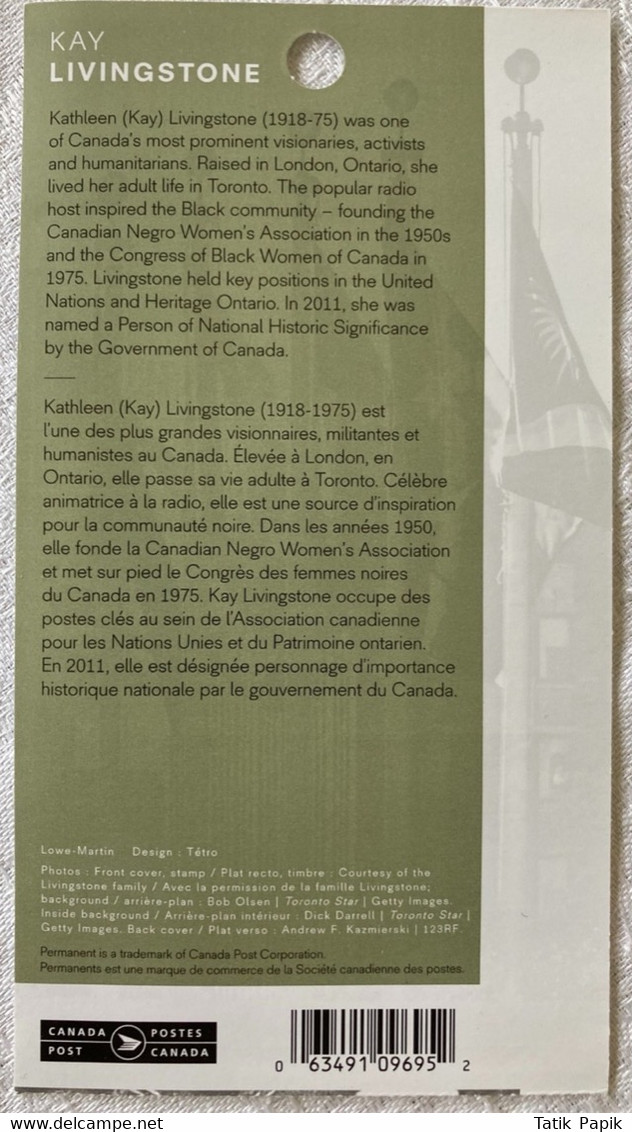 2018 Canada Kay Livingstone Femme Timbre Permanent Stamps Woman - Volledige Velletjes