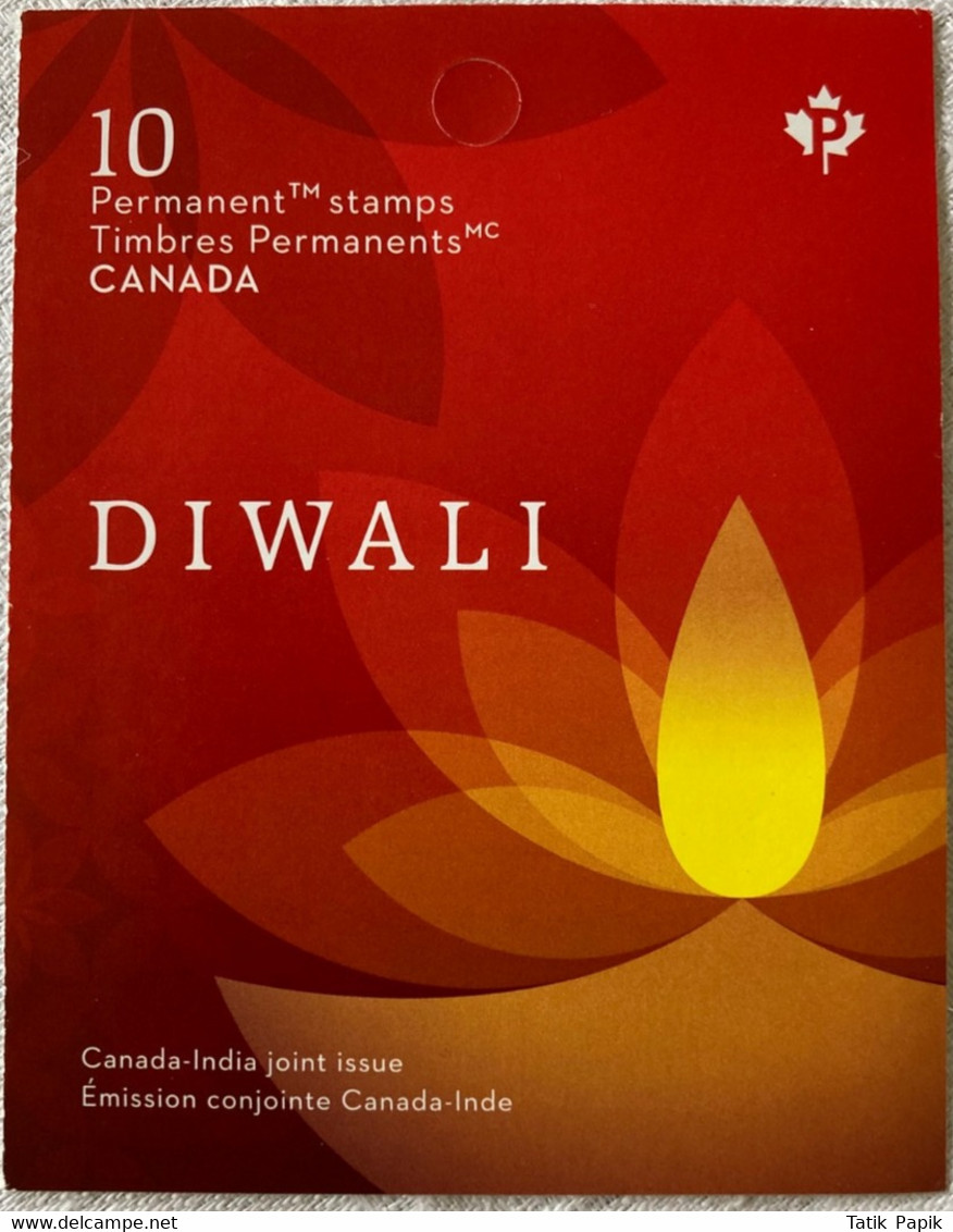 2017 Canada Inde émission Conjointe Diwali Joint Issue Canada - India Glowing « diya » Timbre Permanent Stamps - Pages De Carnets