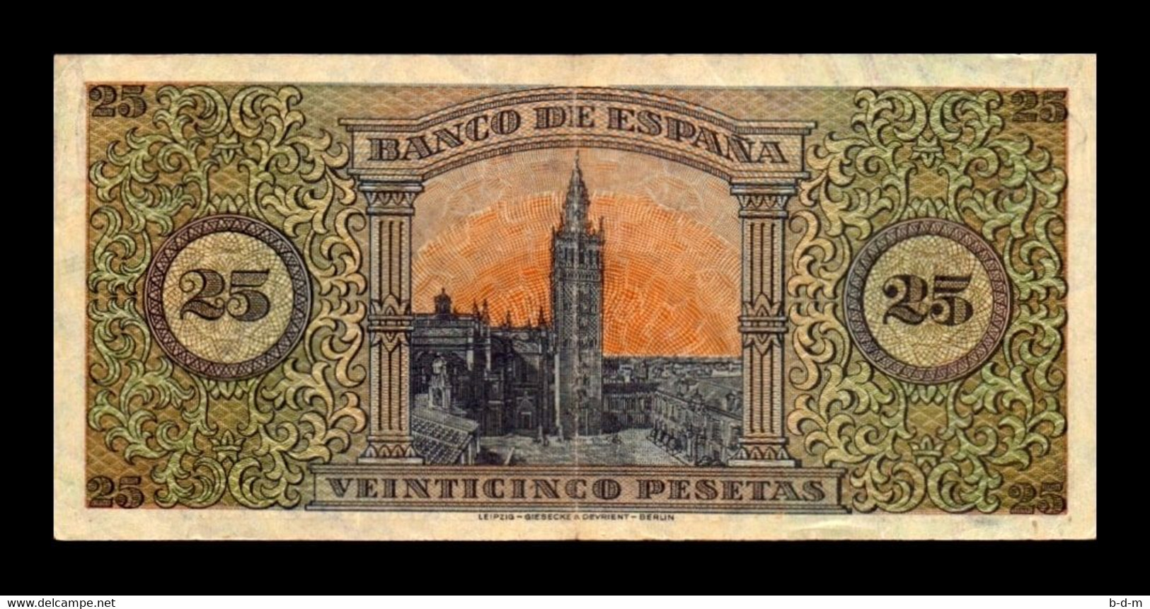 España Spain 25 Pesetas Burgos 1938 Pick 111 Serie E EBC XF - 25 Pesetas