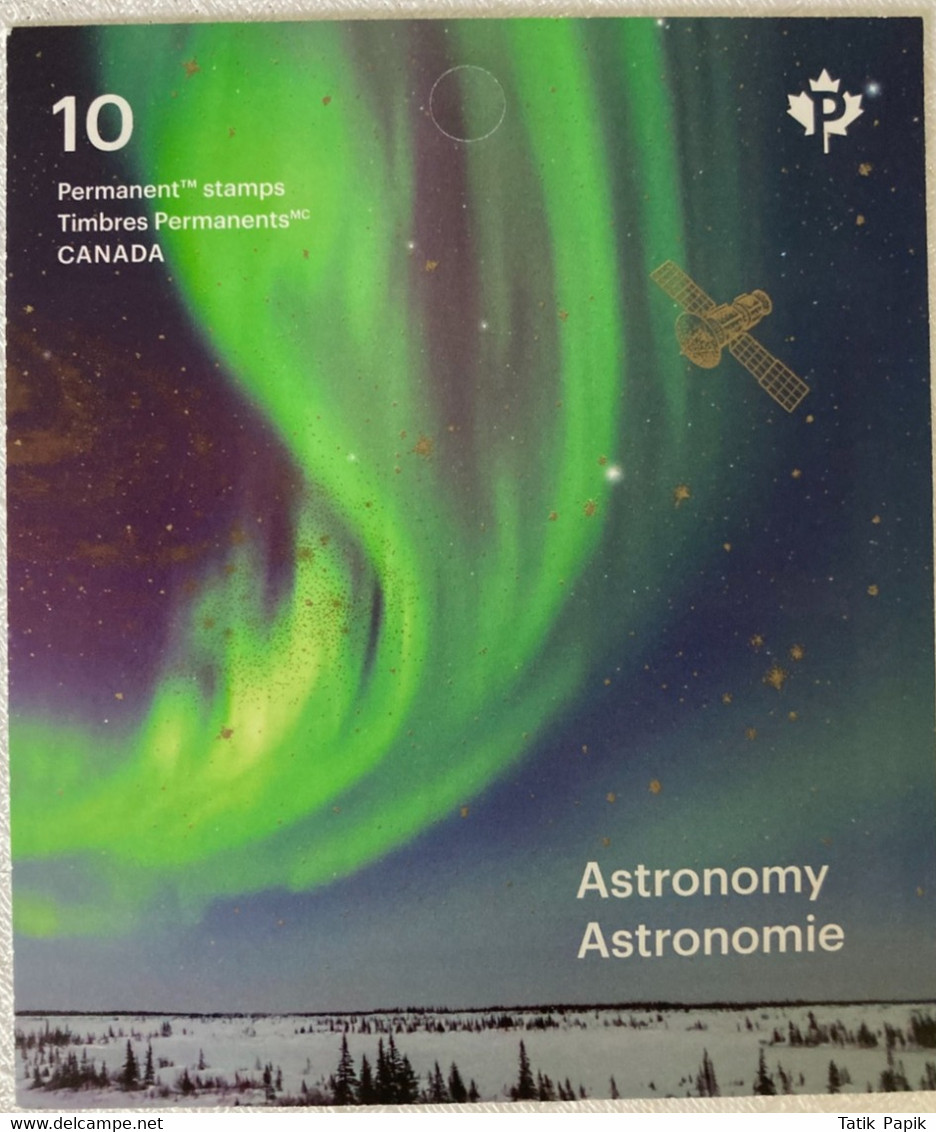 2018 Canada Astronomie Aurores Boréales Voie Lactée Satellite Northern Lights Milky Way Timbre Permanent Stamps - Pagine Del Libretto