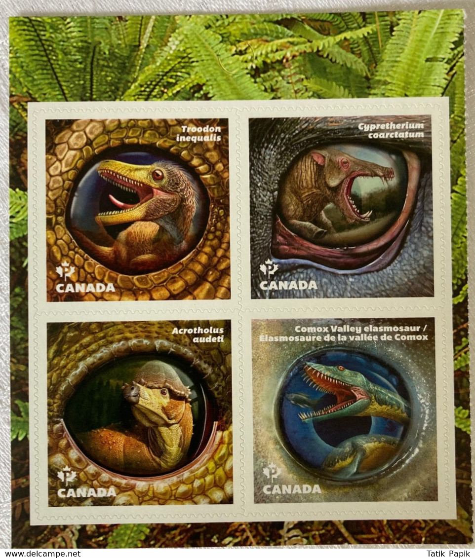 2017 Dinosaures / Dinos Du Canada Timbre Permanent Stamps - Pagine Del Libretto