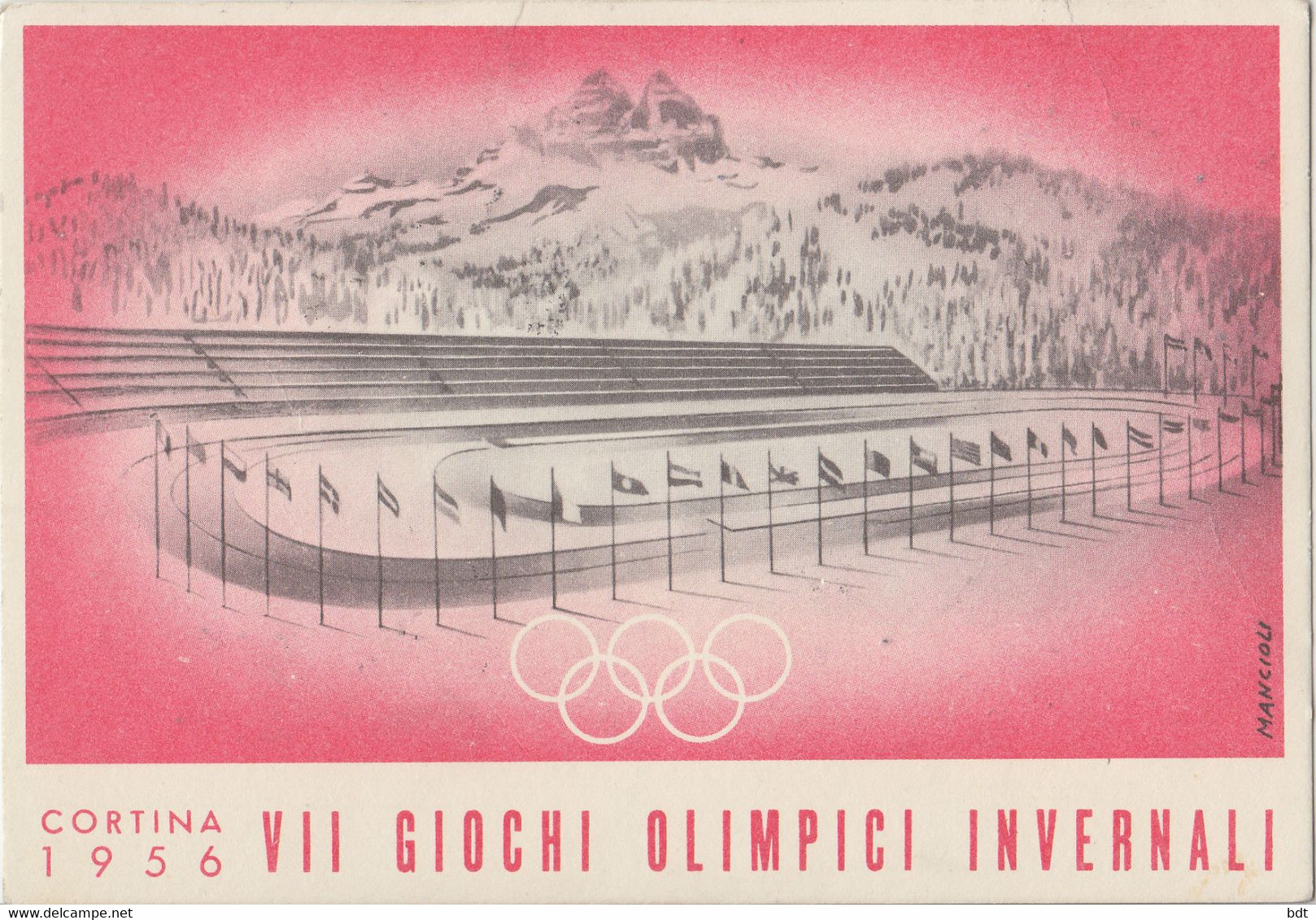 RC013 CORTINA 1956 VII GIOCHI OLIMPICI INVERNALI - SERIE CPL. IN BUSTA 1°GIORNO - Inverno1956: Cortina D'Ampezzo